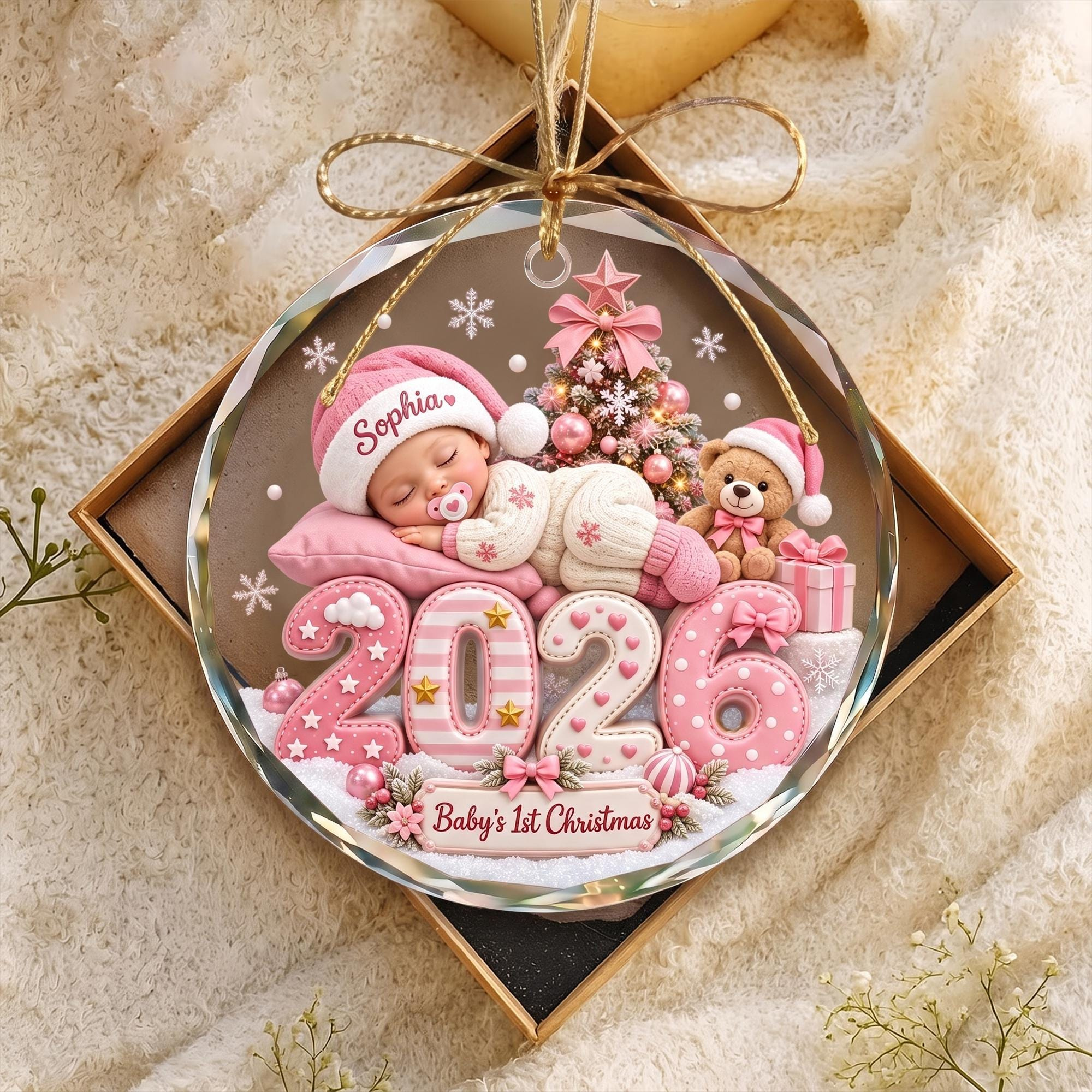 Personalized Babys First Christmas Glass Ornament with Custom Baby Name 2026 3 - MeasureMason Personalized Babys First Christmas Glass Ornament with Custom Baby Name 2026 3