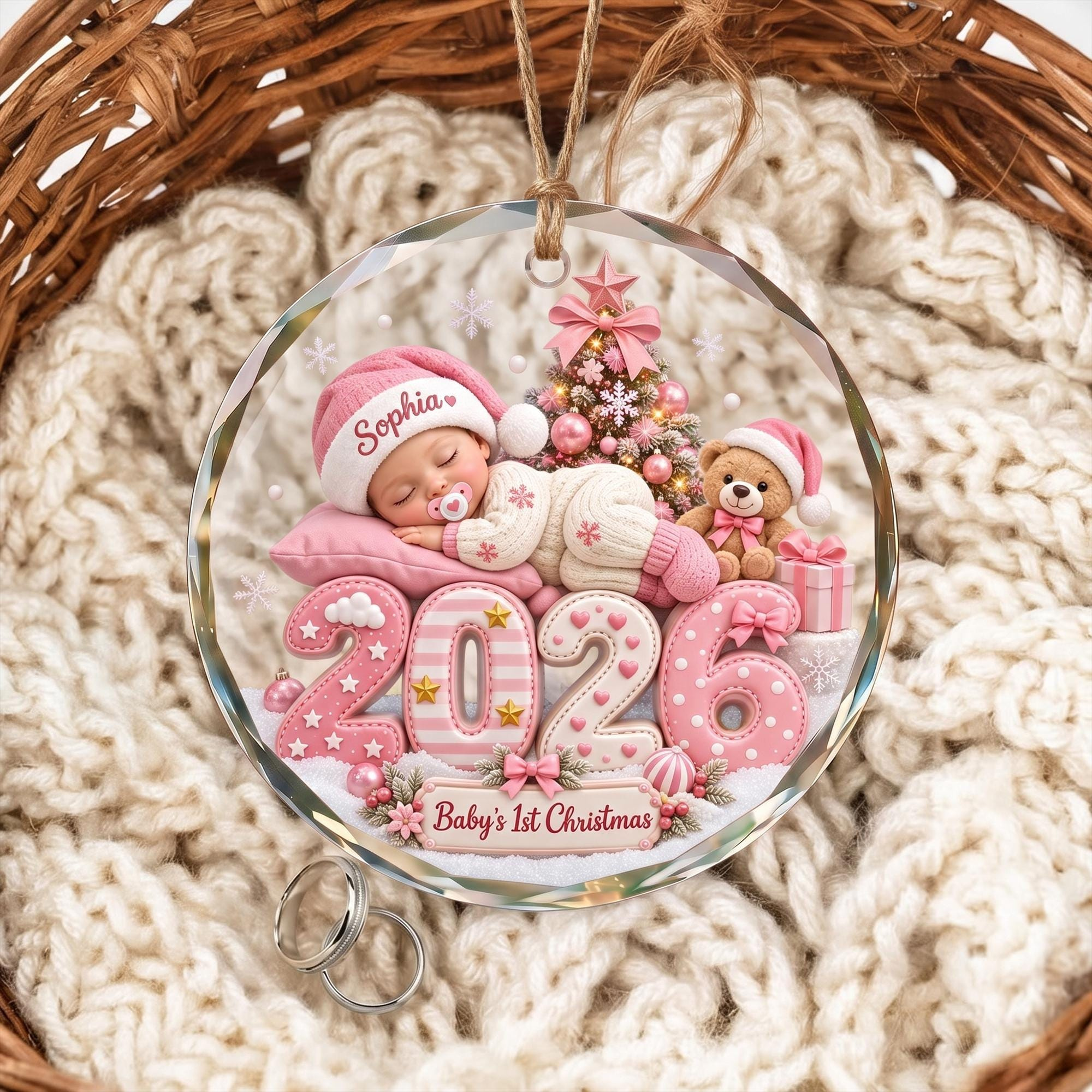 Personalized Babys First Christmas Glass Ornament with Custom Baby Name 2026 2 - MeasureMason Personalized Babys First Christmas Glass Ornament with Custom Baby Name 2026 2