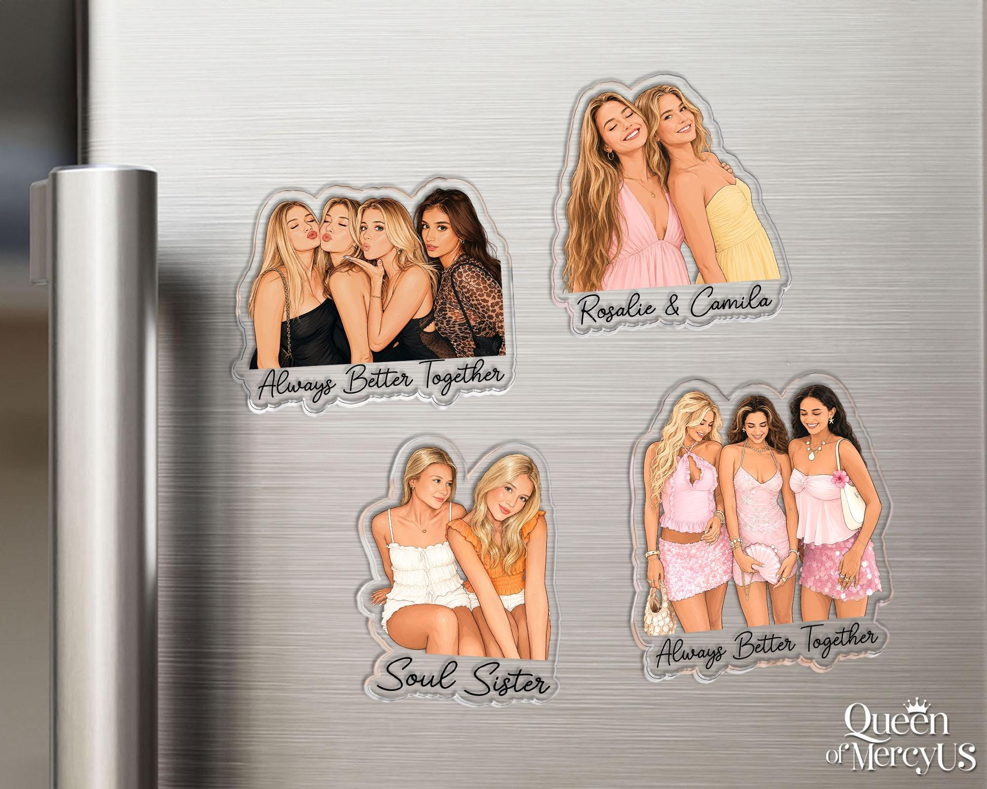 Personalized Besties Photo Magnet Custom Acrylic Fridge Magnet Gift for BFF Best Friend Keepsake 2 - MeasureMason Personalized Besties Photo Magnet Custom Acrylic Fridge Magnet Gift for BFF Best Friend Keepsake 2