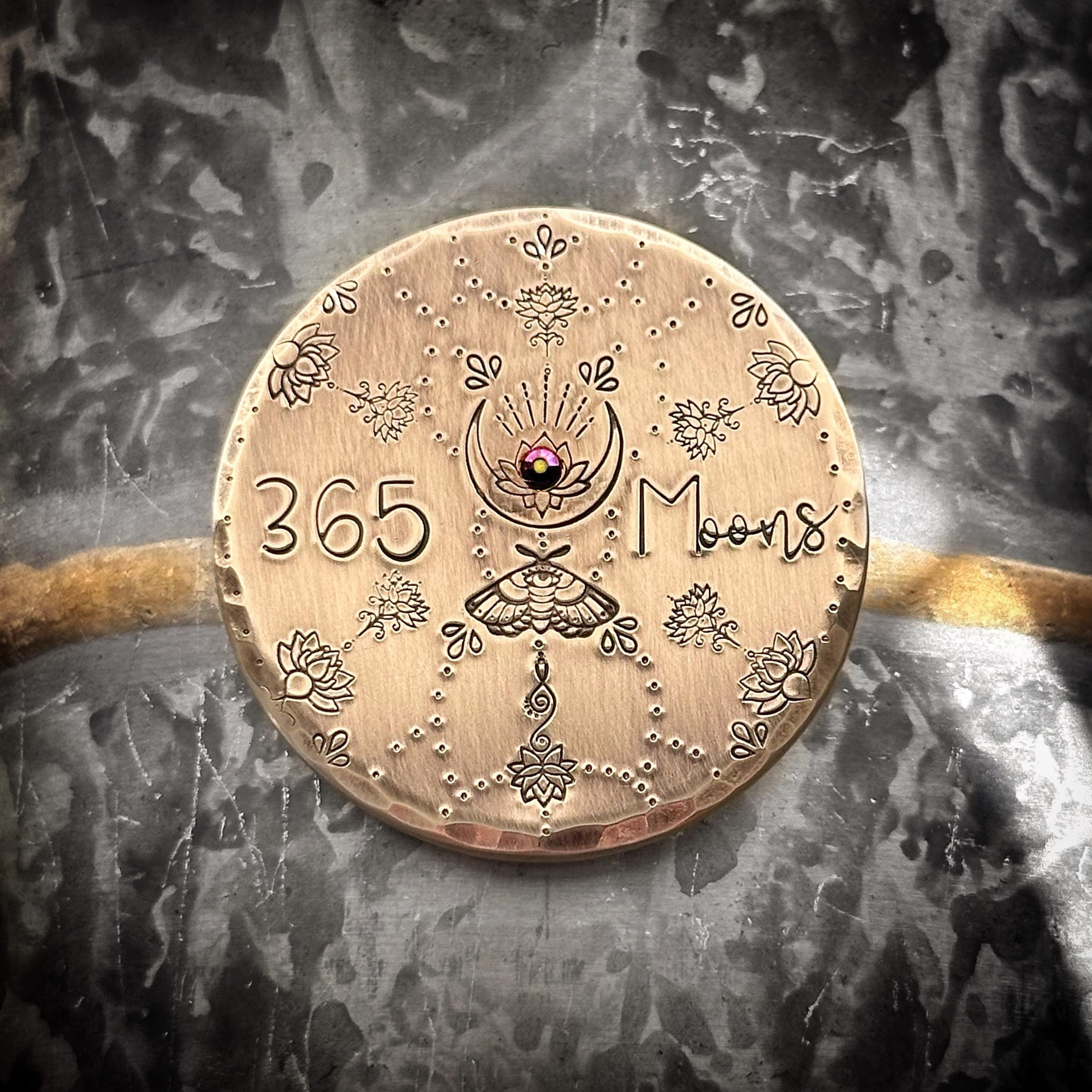 Handmade Personalized Bronze Sobriety Coin - Custom Recovery Milestone Token