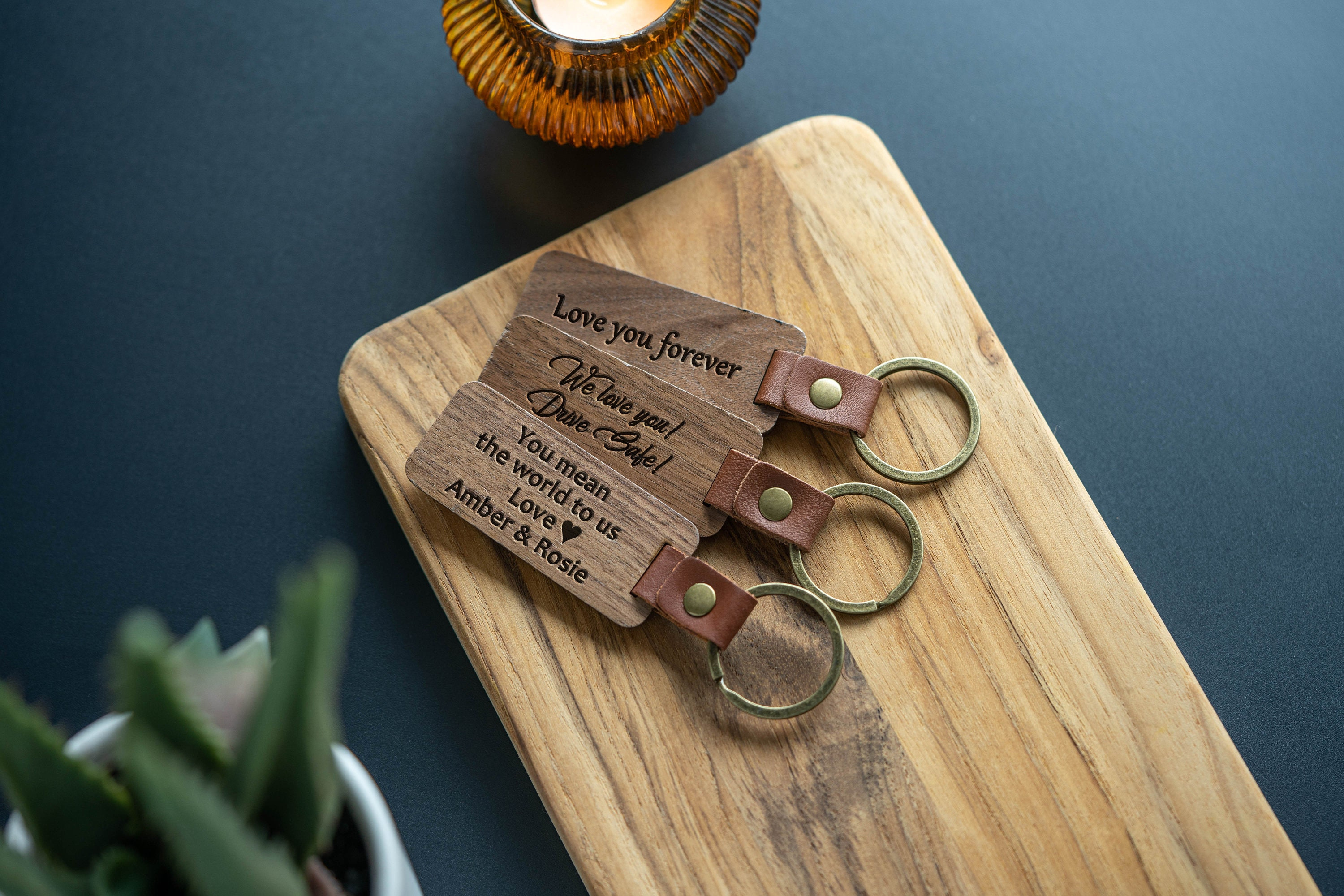 Personalized Stainless Steel & Walnut Wood Keychain - Custom Engraved Anniversary, Wedding, Birthday Gift for Couples, H 2 - MeasureMason Personalized Stainless Steel & Walnut Wood Keychain - Custom Engraved Anniversary, Wedding, Birthday Gift for Couples, H 2