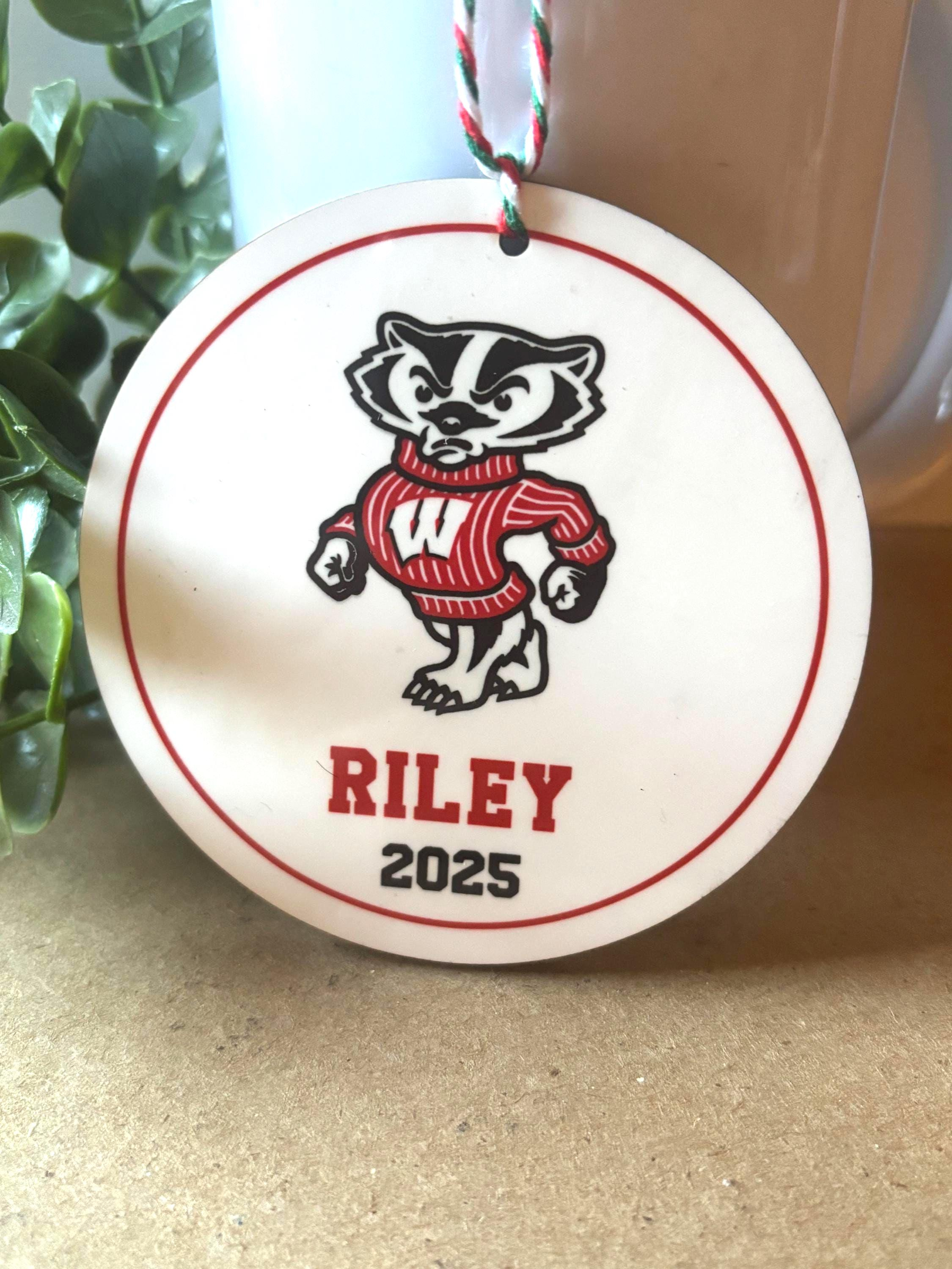 Personalized School Mascot Christmas Ornament - Handmade Keepsake 2 - MeasureMason Personalized School Mascot Christmas Ornament - Handmade Keepsake 2