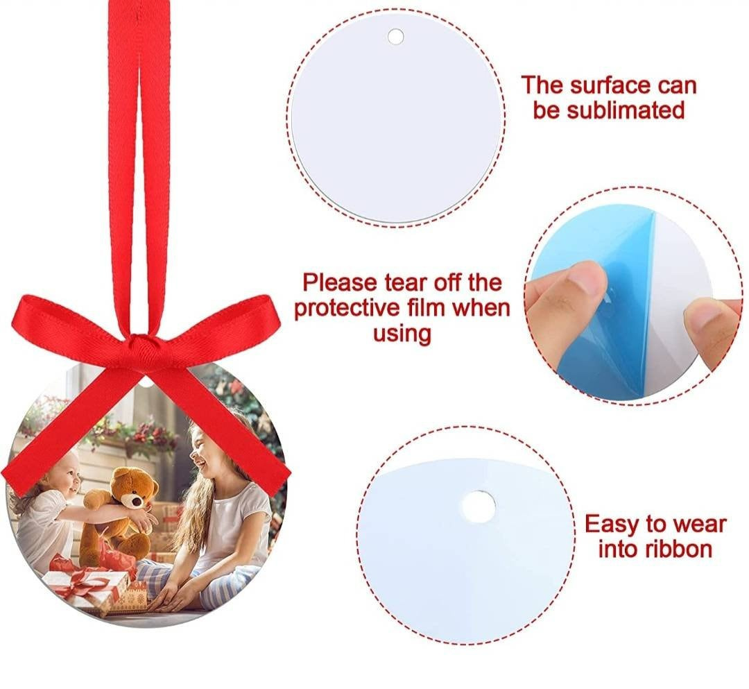 10 MDF Sublimation Ornament Blanks, Double Sided 3 Inch Christmas Gift Tags 1