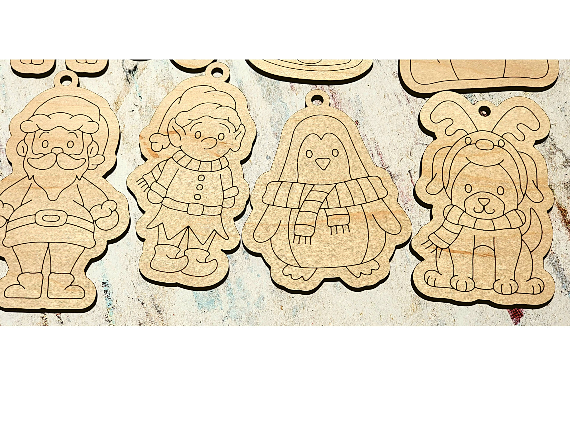 Paint Your Own Wooden Christmas Ornaments Set of 12, DIY Laser Cut Holiday Craft 3 - MeasureMason Paint Your Own Wooden Christmas Ornaments Set of 12, DIY Laser Cut Holiday Craft 3