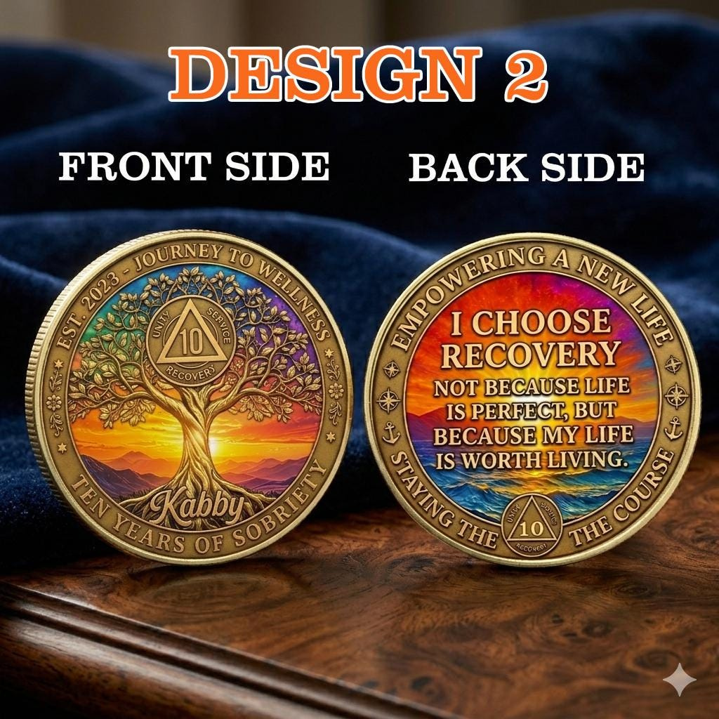 Personalized Sobriety 3D Relief Coin - Custom AA Recovery Medallion, Serenity Prayer Challenge Coin, Anniversary Gift 4 - MeasureMason Personalized Sobriety 3D Relief Coin - Custom AA Recovery Medallion, Serenity Prayer Challenge Coin, Anniversary Gift 4