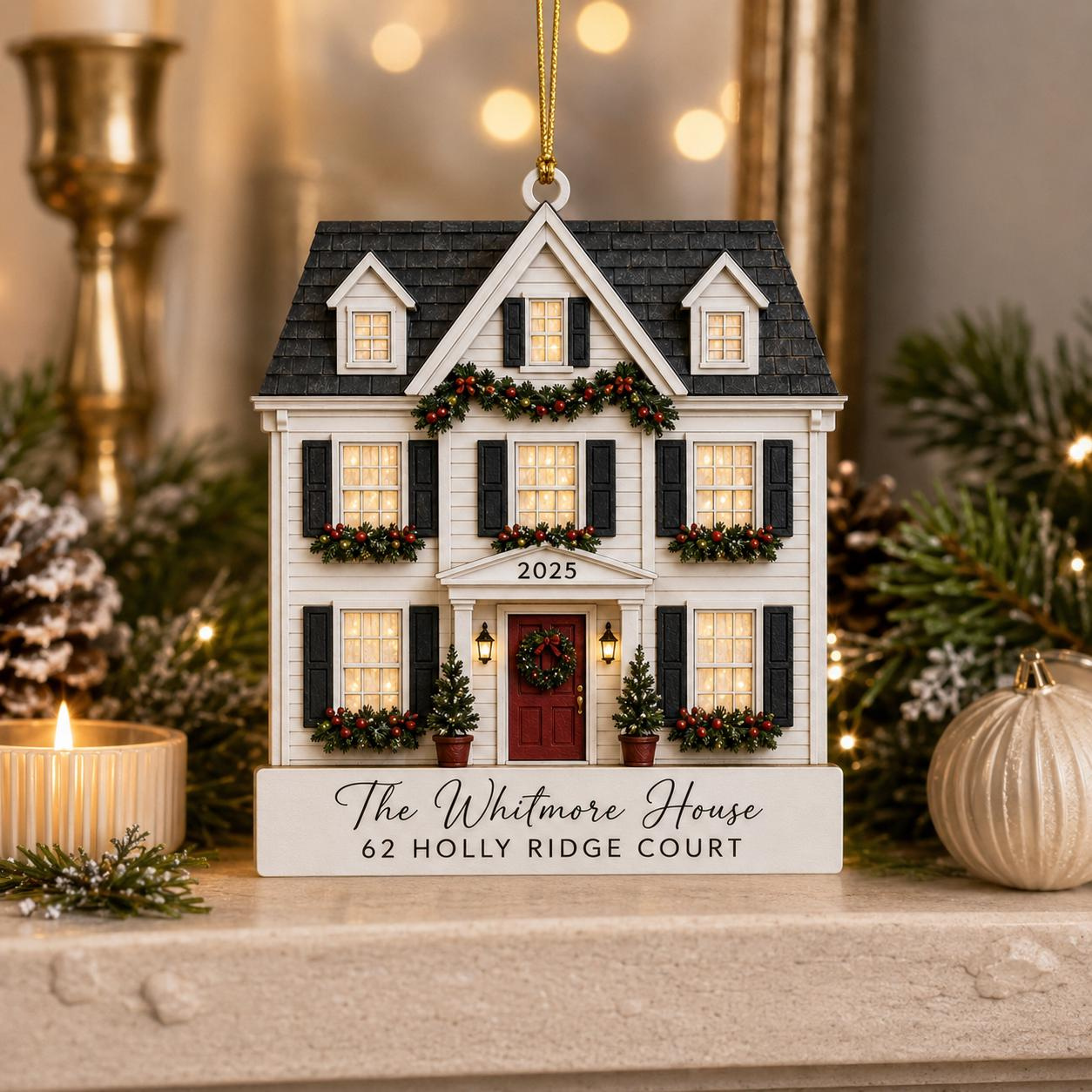 Personalized Wooden House Photo Christmas Ornament 1 - MeasureMason Personalized Wooden House Photo Christmas Ornament 1