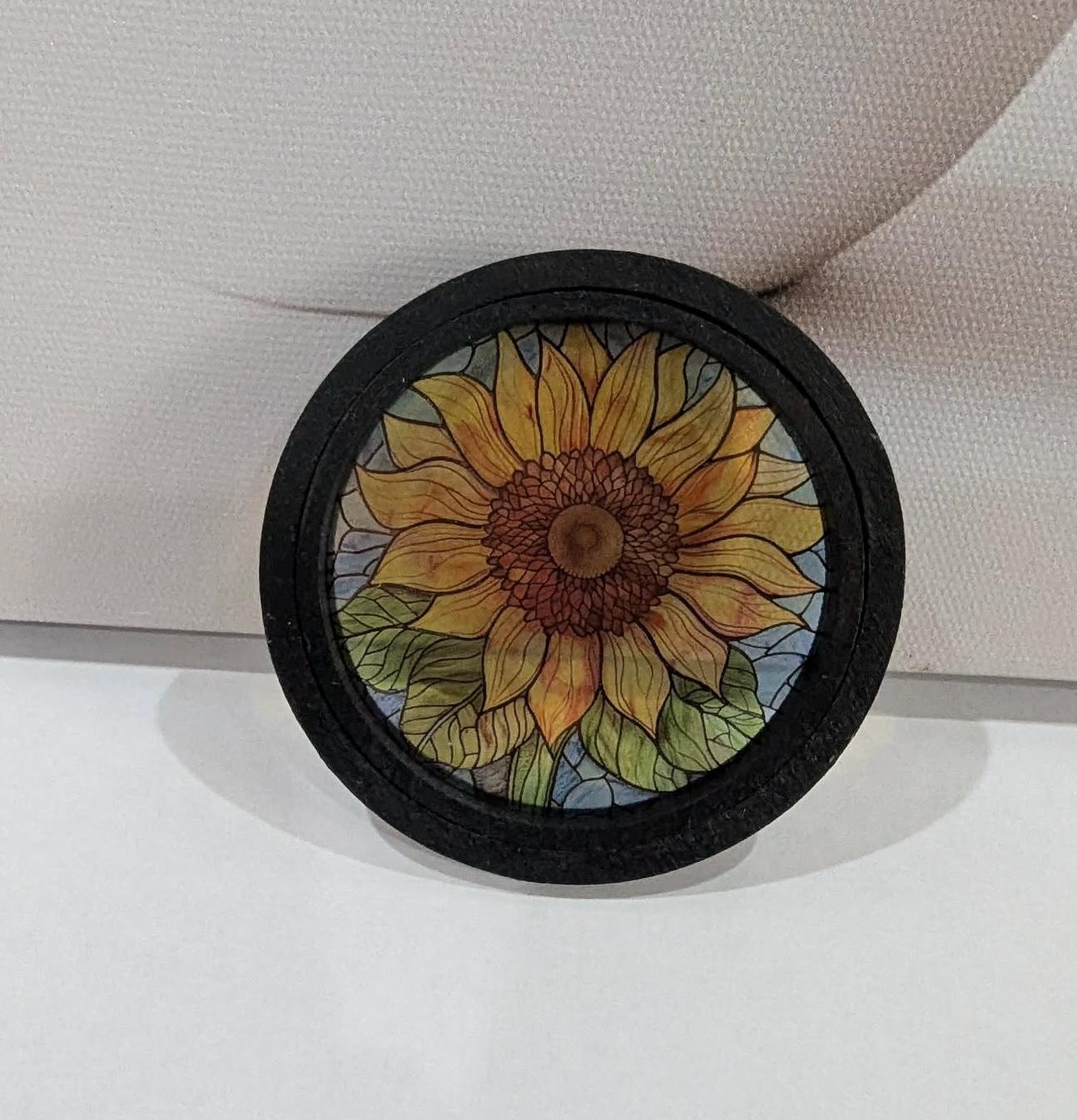 1:12 Miniature Stained Glass Round Window, 2 Inch Dollhouse Window