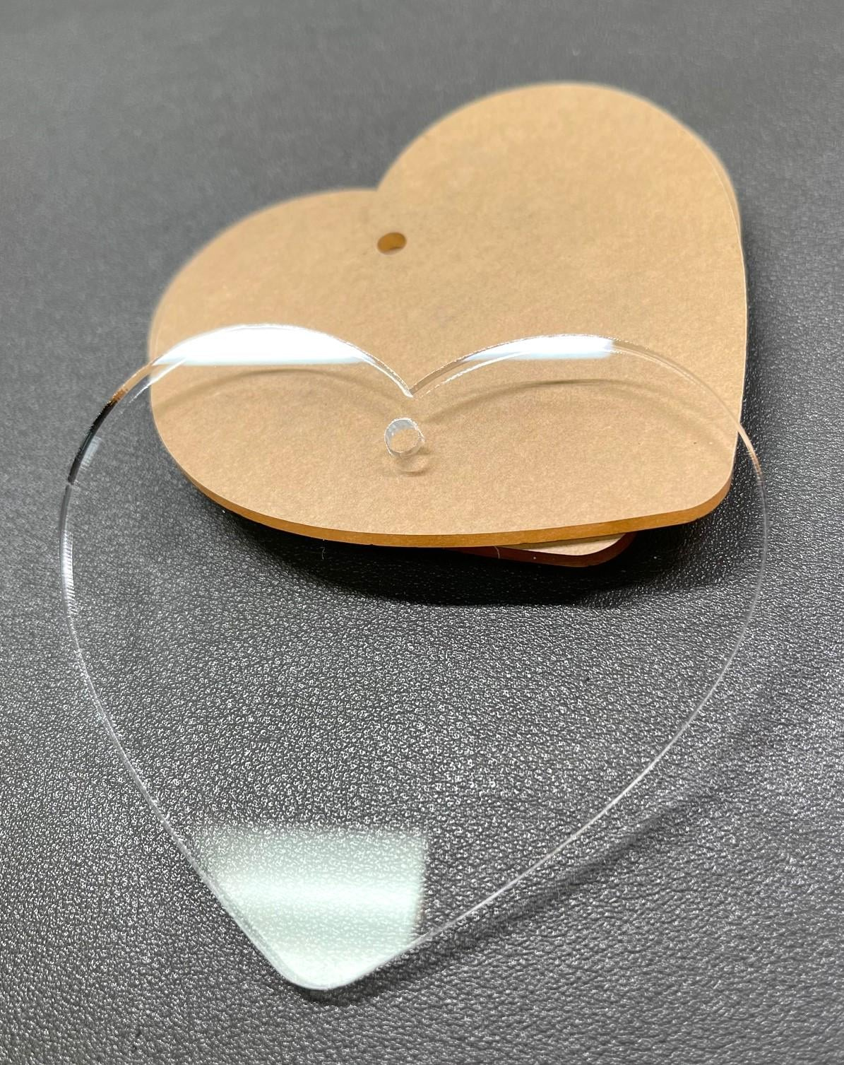 Heart-Shaped 3mm Cast Acrylic Blanks for DIY Ornaments and Gift Tags Heart-Shaped 3mm Cast Acrylic Blanks for DIY Ornaments and Gift Tags