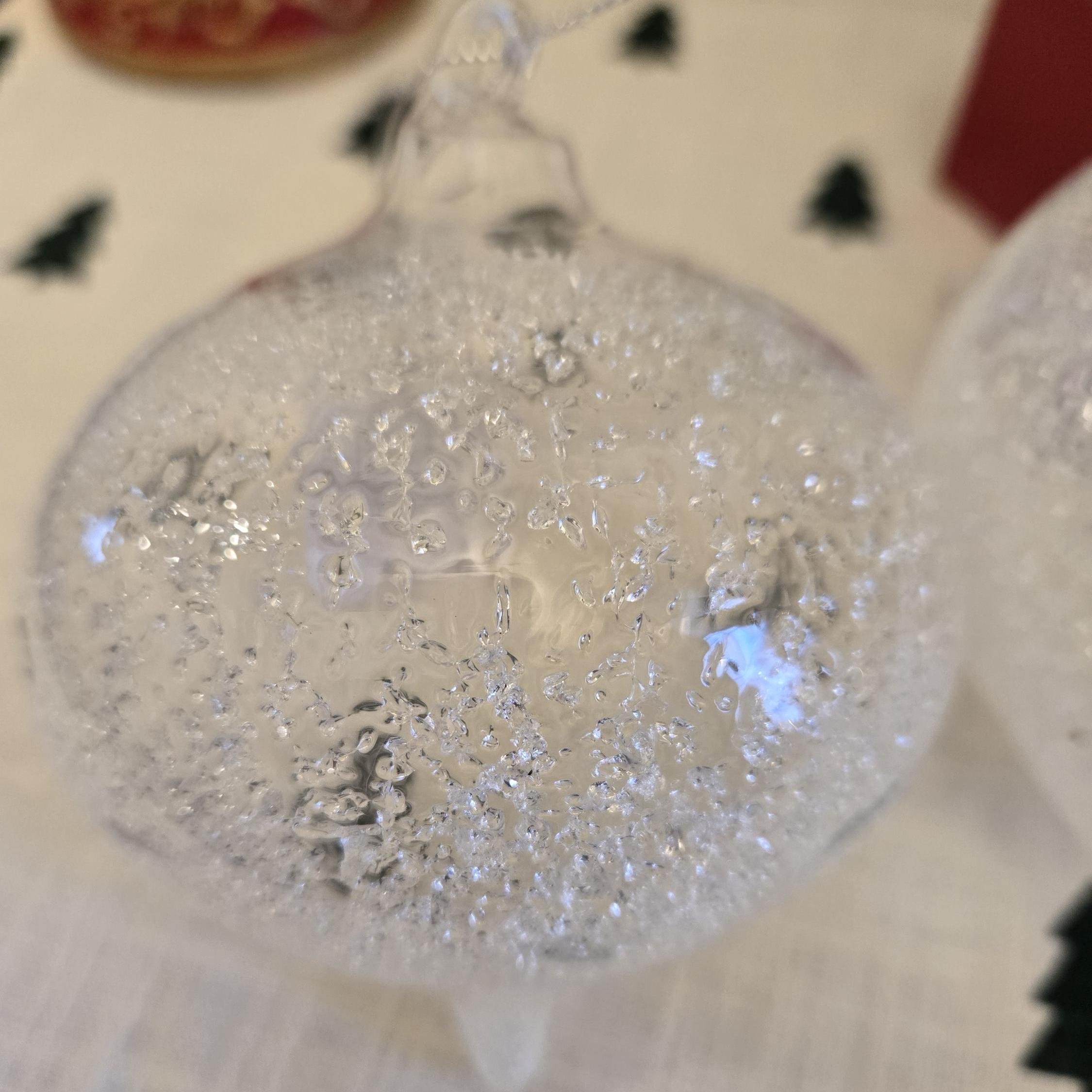 Clear Glass Iced Ornaments - Set of 3 3 - MeasureMason Clear Glass Iced Ornaments - Set of 3 3