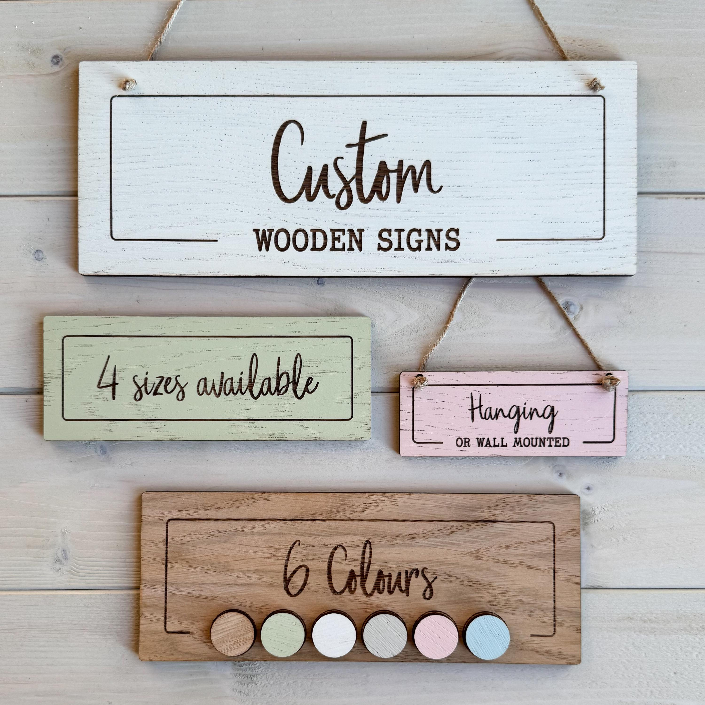 Custom Wooden Sign, Personalised Door Sign, Laser Engraved Oak, House Number, Office Label, Shelf Tag