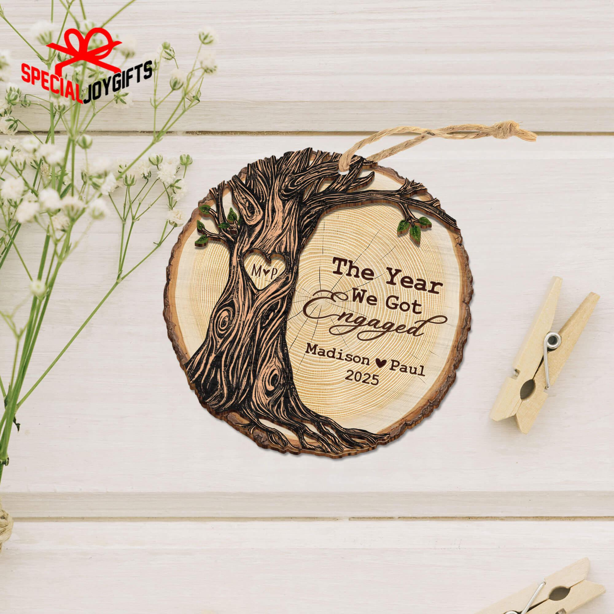 Personalized Engagement Ornament with Names and Date, Couple Christmas Keepsake Gift 4 - MeasureMason Personalized Engagement Ornament with Names and Date, Couple Christmas Keepsake Gift 4