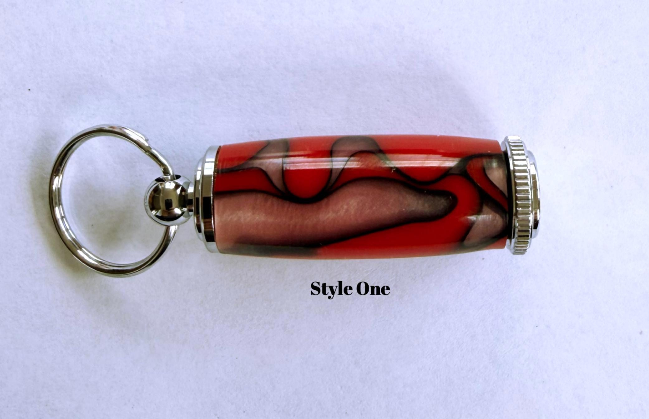 Handcrafted Wood-Turned Pill Holder Keychain with Hidden Storage Compartment 3 - MeasureMason Handcrafted Wood-Turned Pill Holder Keychain with Hidden Storage Compartment 3