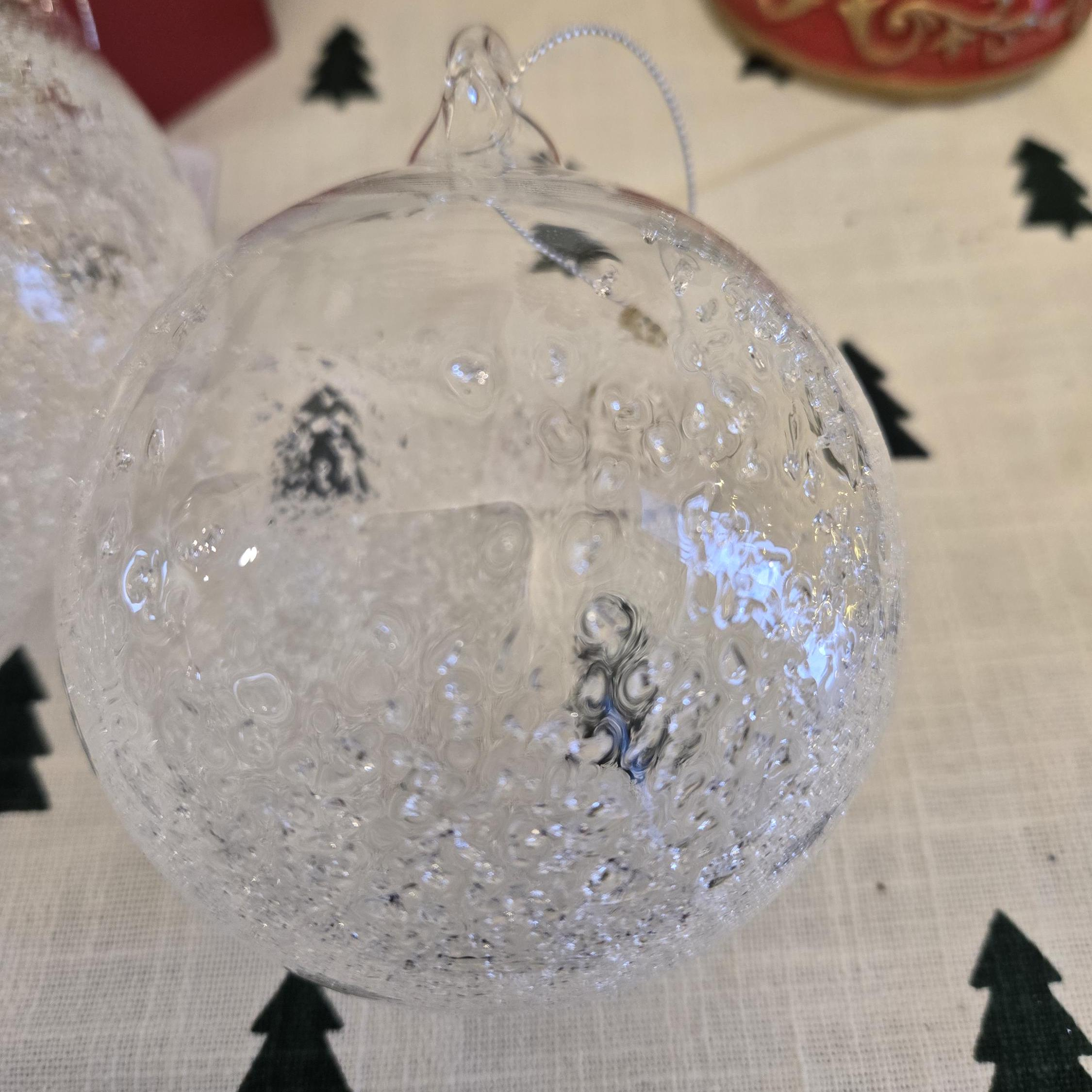 Clear Glass Iced Ornaments - Set of 3 1 - MeasureMason Clear Glass Iced Ornaments - Set of 3 1