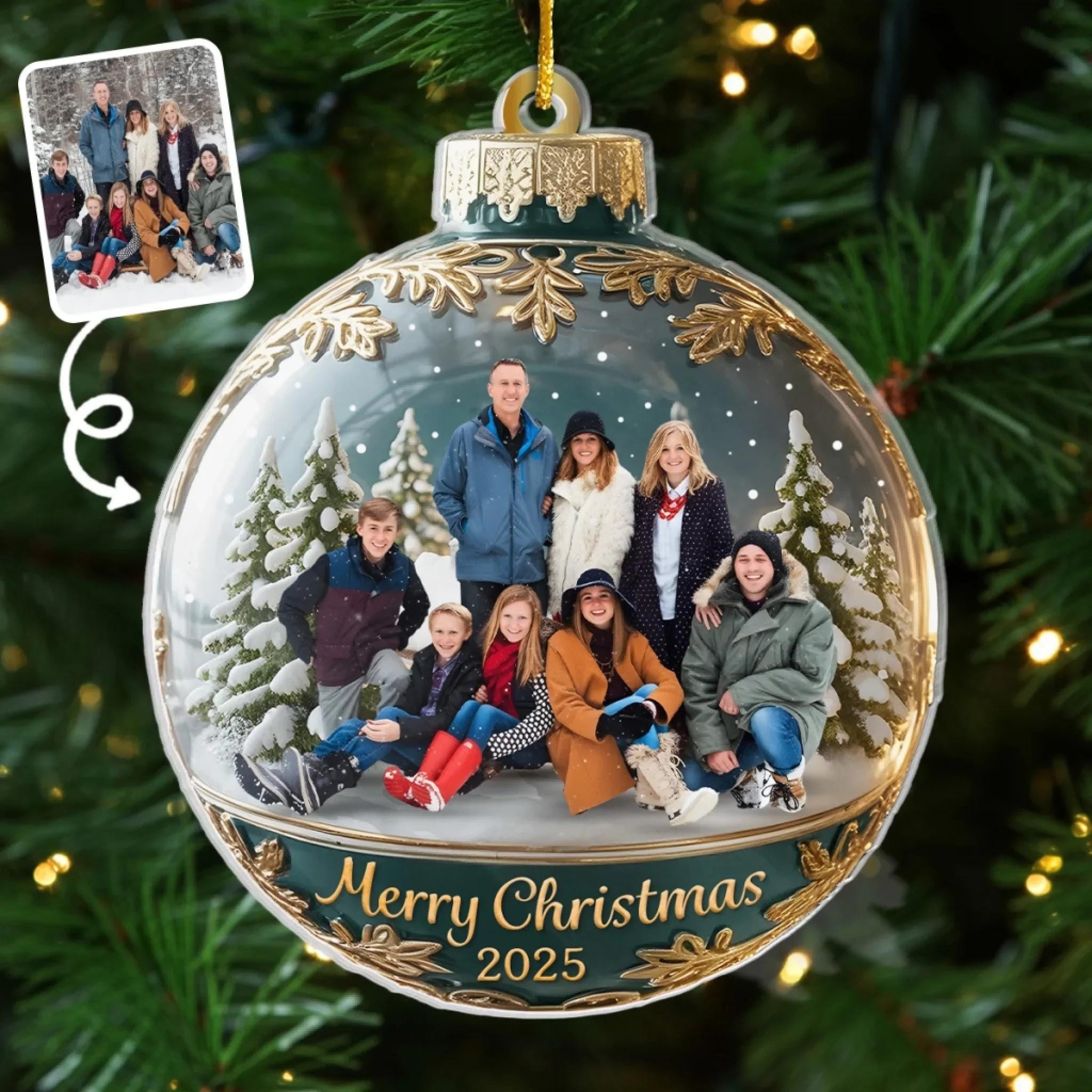 2D Flat Custom Family Photo Ornament, Personalized Christmas Keepsake 2025, Large Family Holiday Decoration Gift 2D Flat Custom Family Photo Ornament, Personalized Christmas Keepsake 2025, Large Family Holiday Decoration Gift