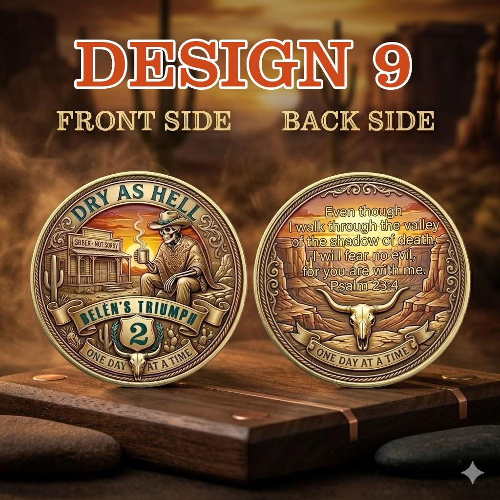Personalized Sobriety 3D Relief Coin - Custom AA Recovery Medallion, Serenity Prayer Challenge Coin, Anniversary Gift