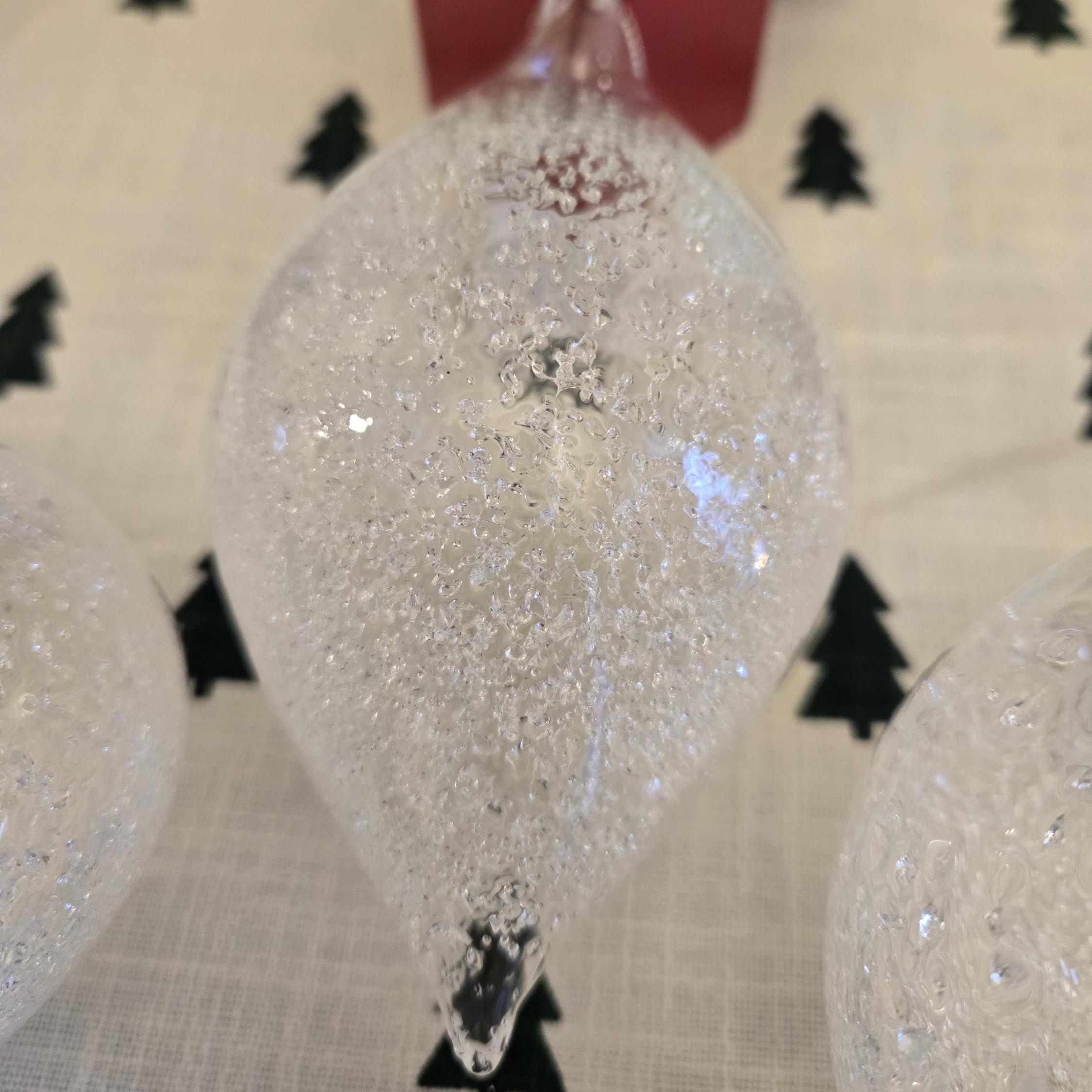 Clear Glass Iced Ornaments - Set of 3 2 - MeasureMason Clear Glass Iced Ornaments - Set of 3 2