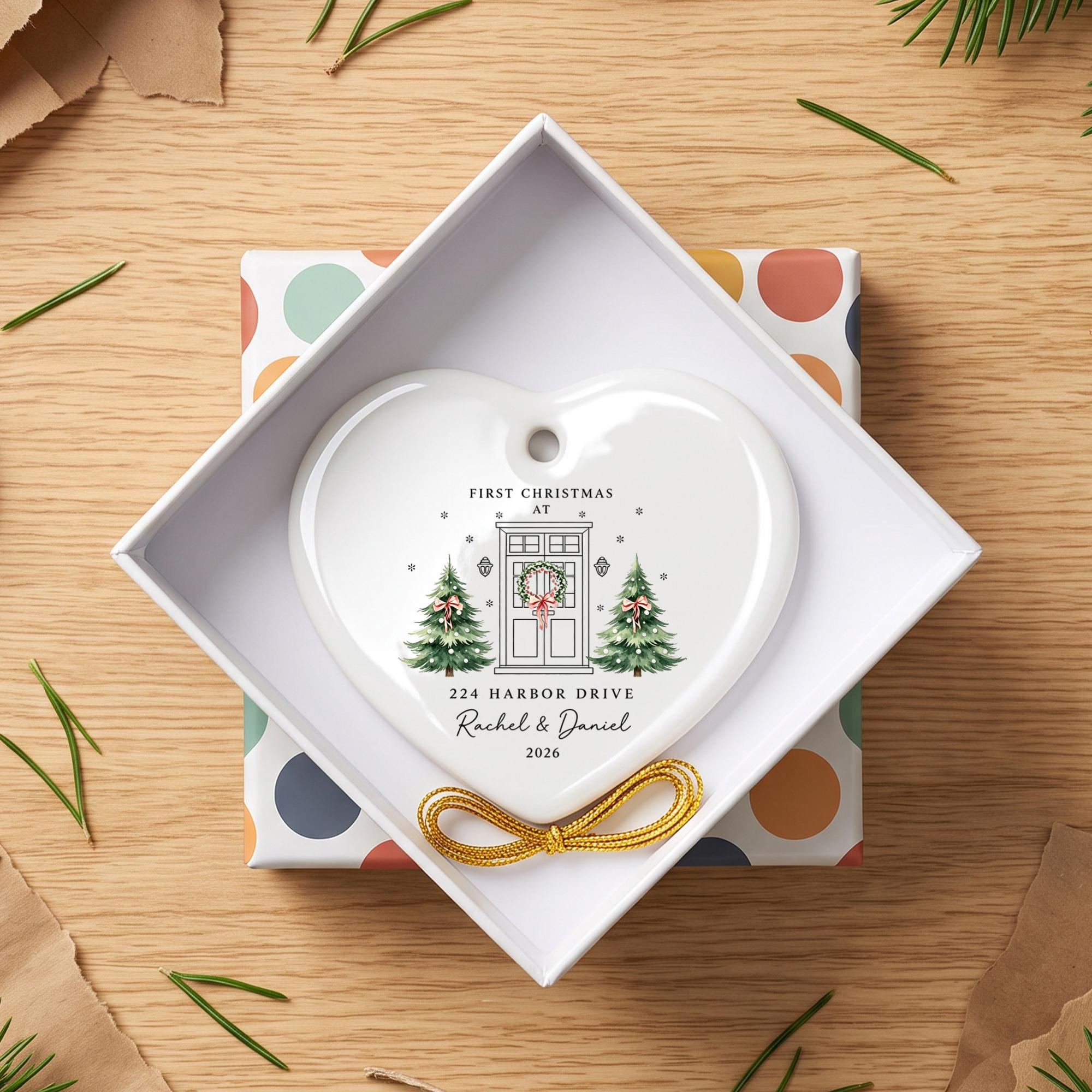 First Christmas in Our New Home 2026 Ornament, Personalized Heart Ceramic Keepsake Couple Gift 4 - MeasureMason First Christmas in Our New Home 2026 Ornament, Personalized Heart Ceramic Keepsake Couple Gift 4