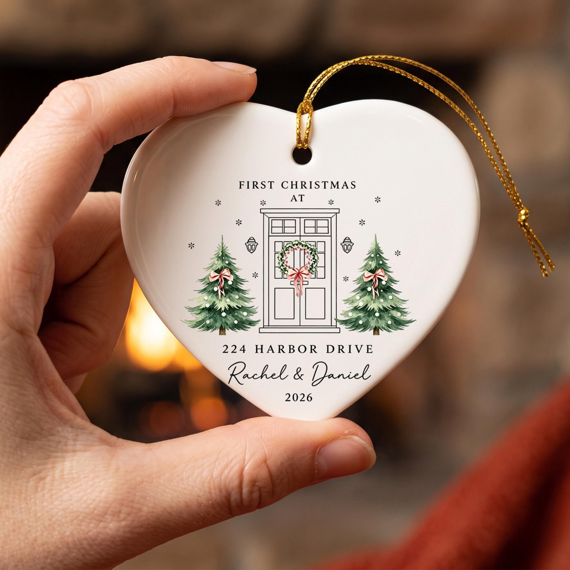 First Christmas in Our New Home 2026 Ornament, Personalized Heart Ceramic Keepsake Couple Gift 2 - MeasureMason First Christmas in Our New Home 2026 Ornament, Personalized Heart Ceramic Keepsake Couple Gift 2