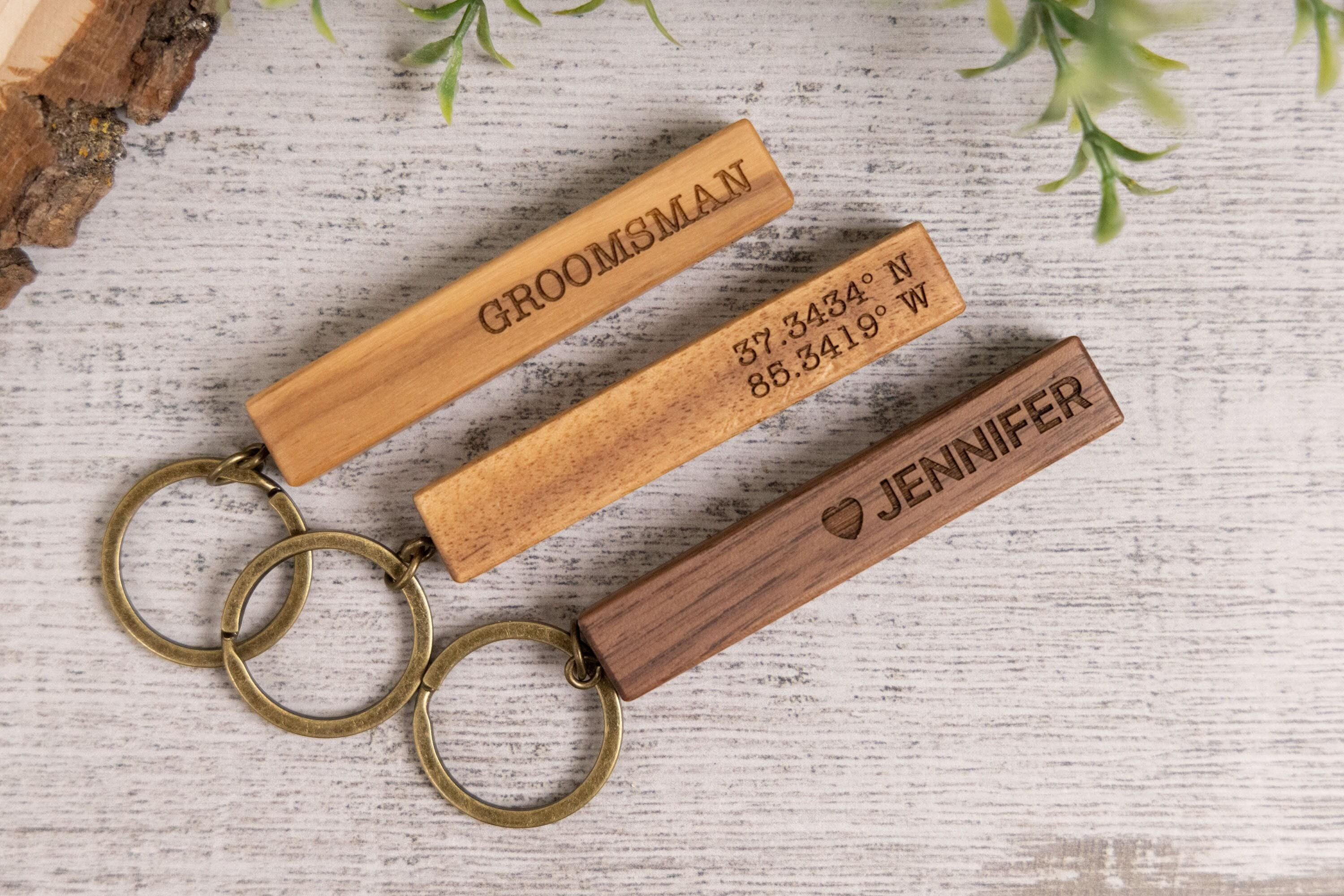 Personalized Engraved Wooden Keychain - Custom Gift for Any Occasion