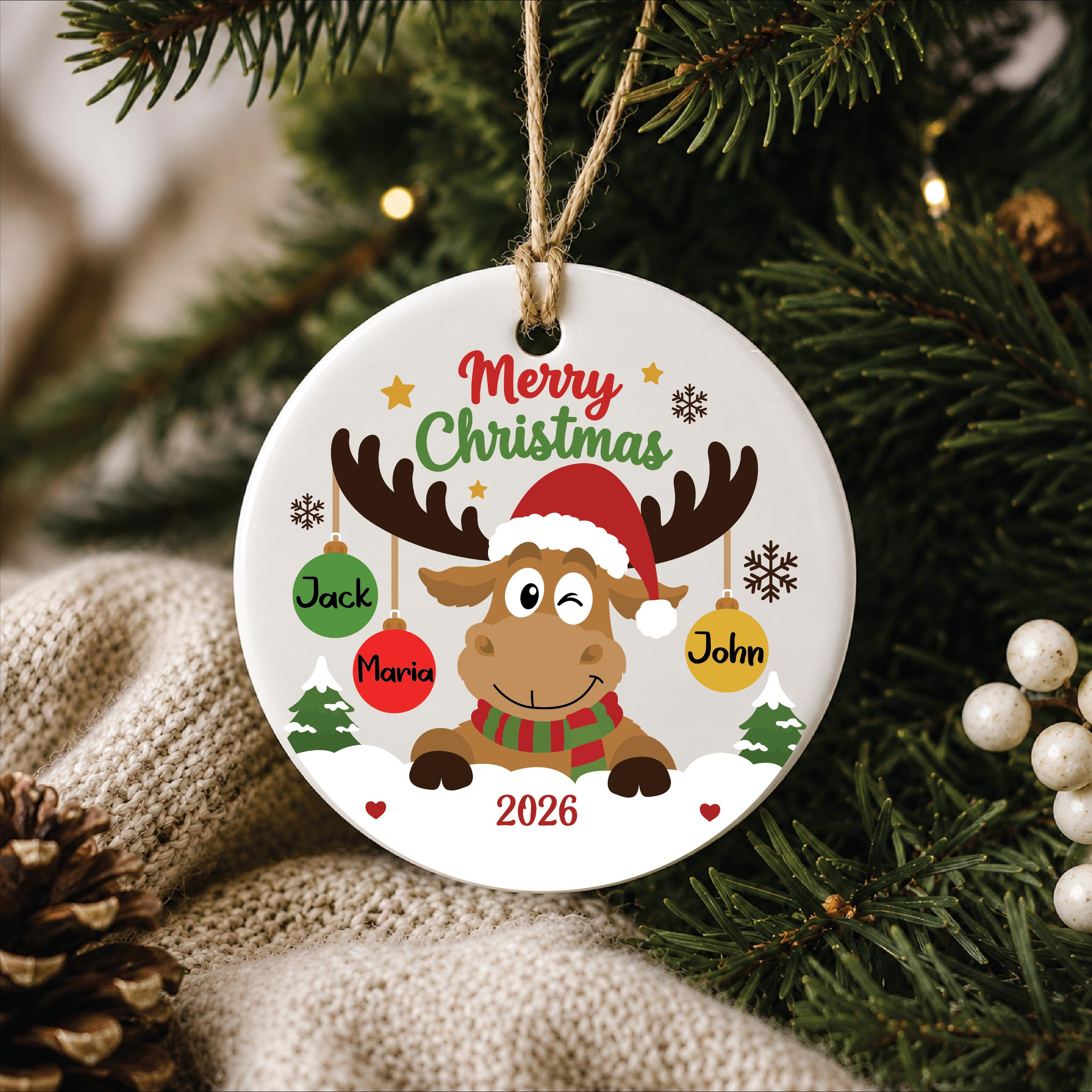 Personalized Christmas Ornament, Custom Family Name Reindeer Ornament, Acrylic Metal Glass Ceramic Holiday Gift 2026 Personalized Christmas Ornament, Custom Family Name Reindeer Ornament, Acrylic Metal Glass Ceramic Holiday Gift 2026