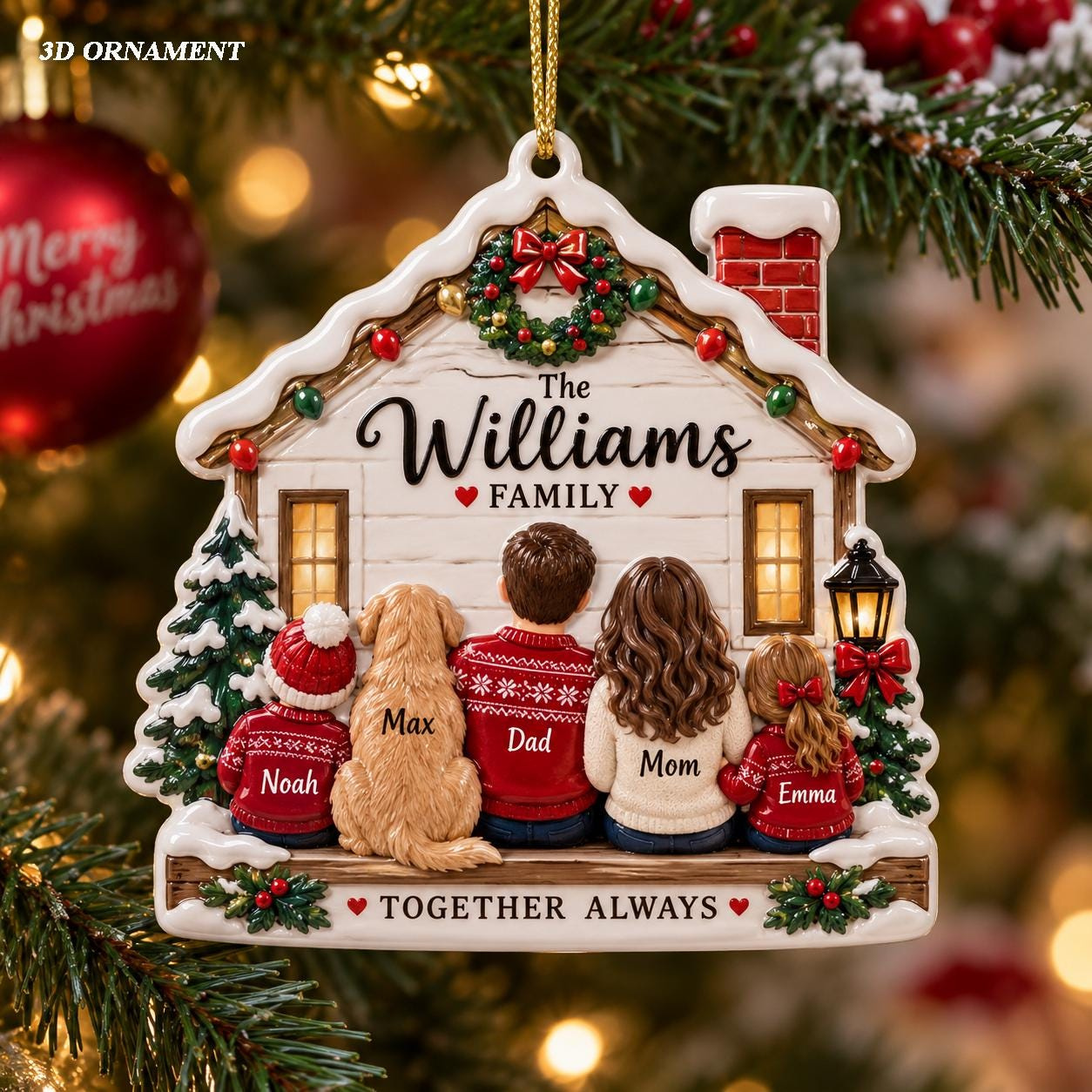 Custom Family Name 3D Acrylic Christmas Ornament - Personalized House-Shaped Holiday Keepsake Custom Family Name 3D Acrylic Christmas Ornament - Personalized House-Shaped Holiday Keepsake