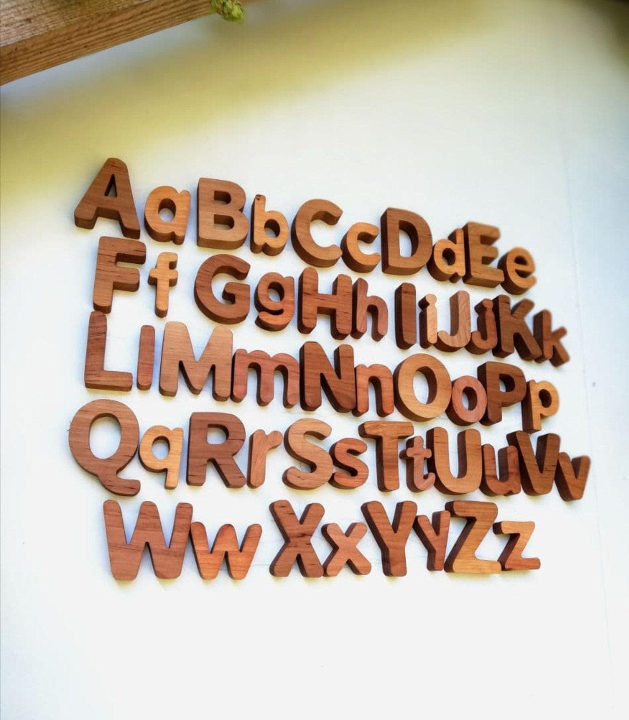 Wooden Alphabet Letters Set with Magnets 52 Uppercase & Lowercase ABC Educational Toy for Kids, Montessori Learning Wooden Alphabet Letters Set with Magnets 52 Uppercase & Lowercase ABC Educational Toy for Kids, Montessori Learning