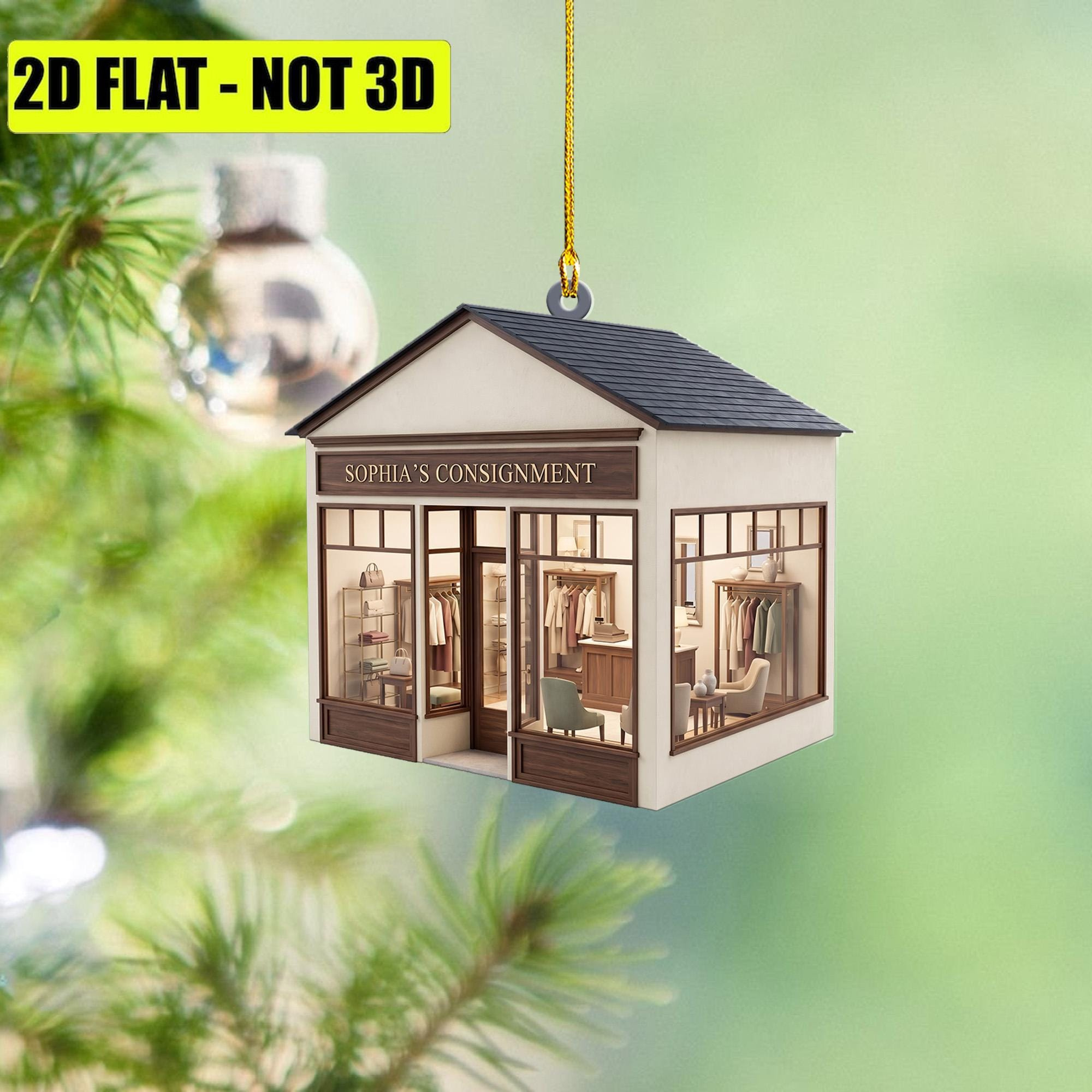 Personalized Christmas Ornament - Custom Tree Decoration & Car Rearview Mirror Charm 2-in-1