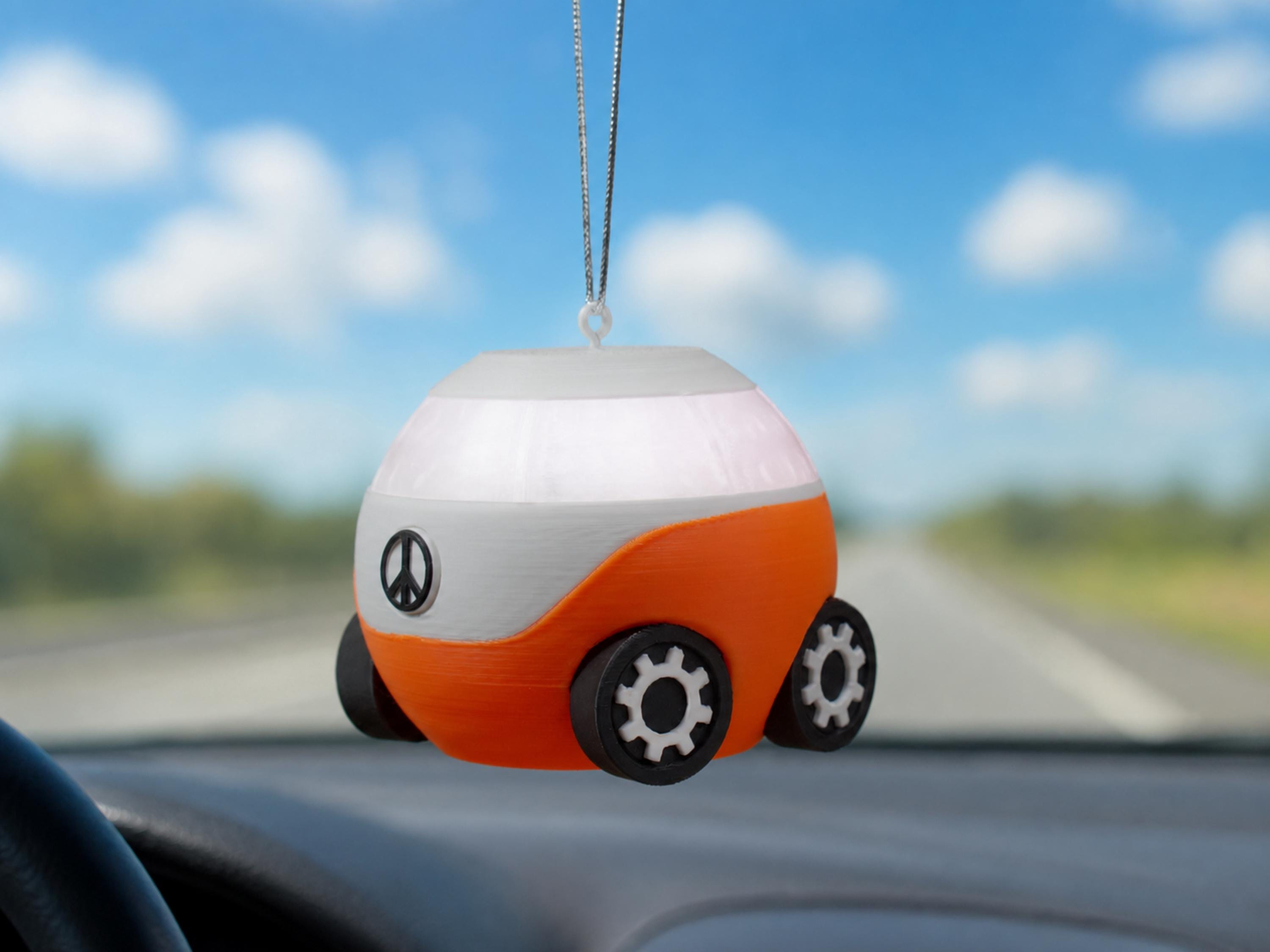 Light Up Peace Rearview Mirror Charm: Maximalist Dopamine Car Decor, Girly Accessories Women, Car Guy Gift