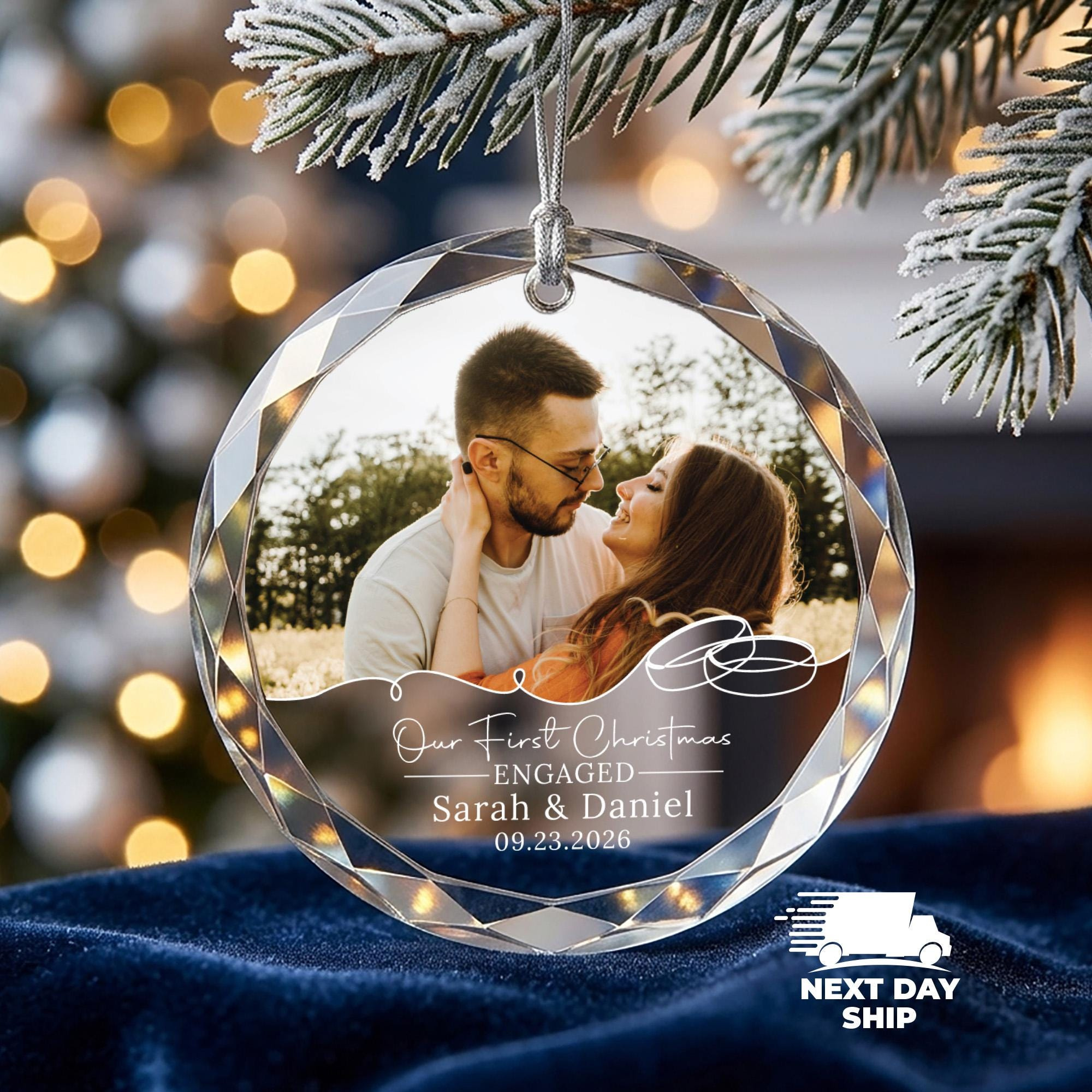 Custom Engagement Photo Ornament, Couple Picture Keepsake, Proposal Gift, Personalized Married Heart Ornament 3 - MeasureMason Custom Engagement Photo Ornament, Couple Picture Keepsake, Proposal Gift, Personalized Married Heart Ornament 3