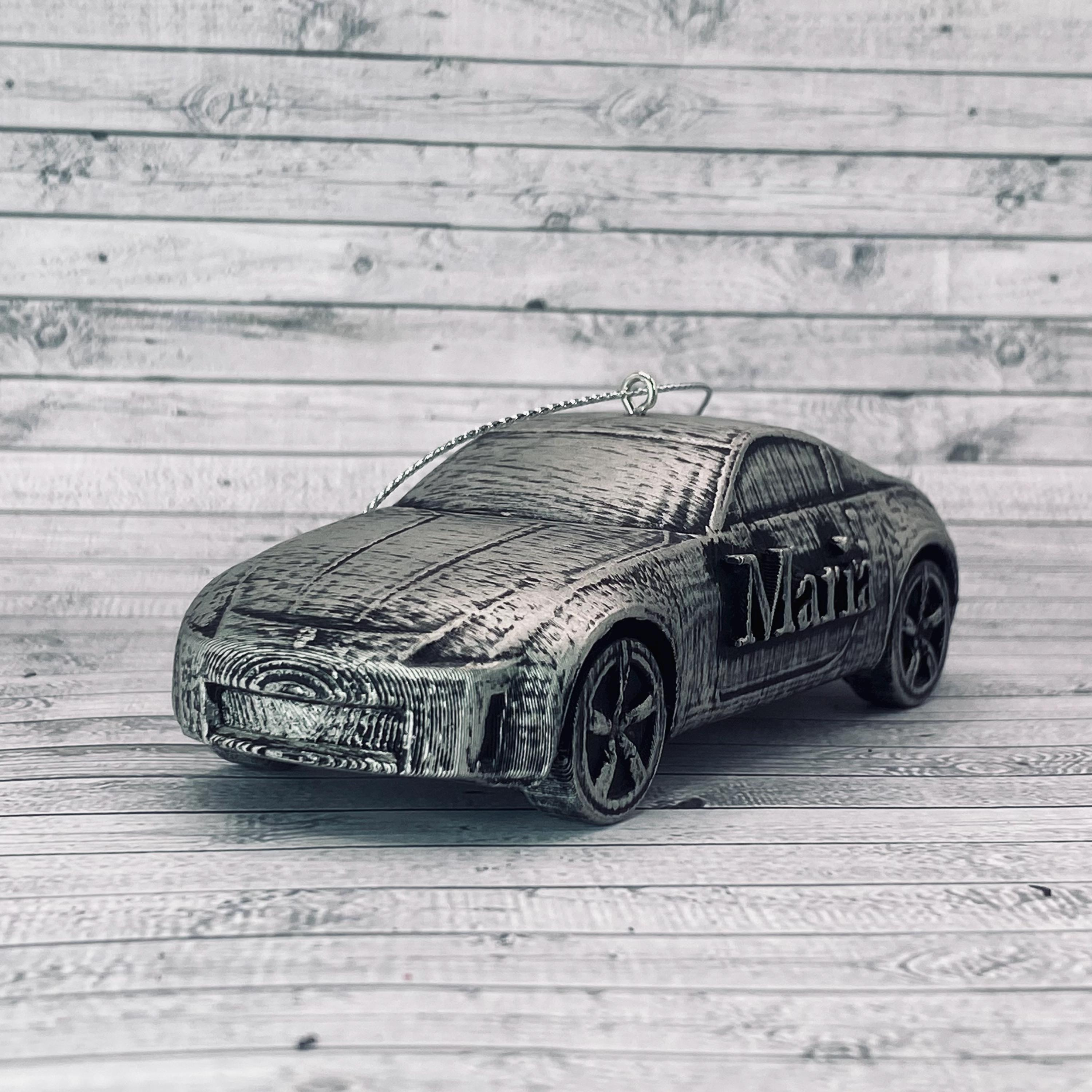 Personalized 3D Printed Nissan 350Z Christmas Ornament - Custom Car Tree Decoration 2 - MeasureMason Personalized 3D Printed Nissan 350Z Christmas Ornament - Custom Car Tree Decoration 2