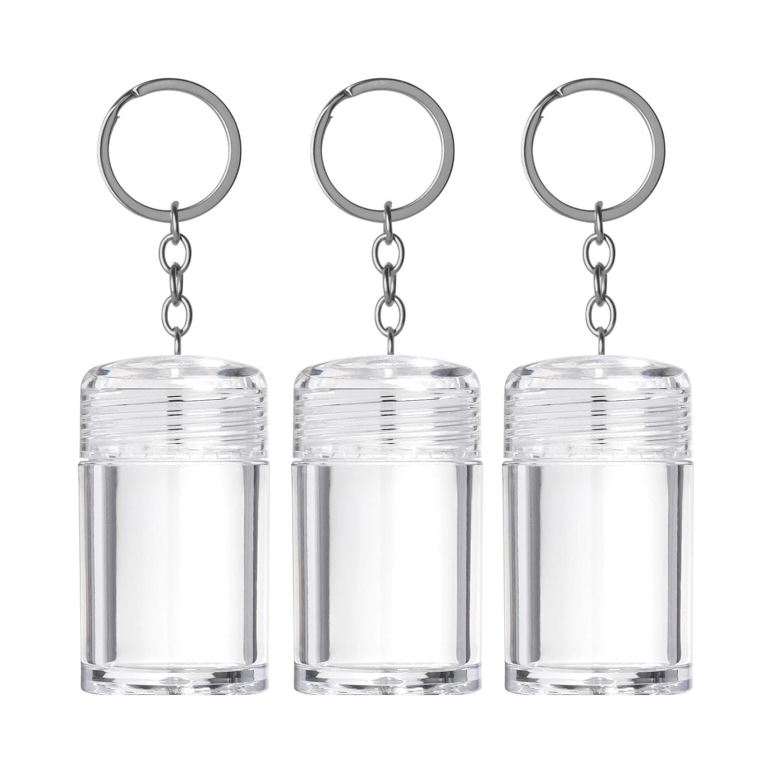 10mL Empty Mini Plastic Bottle Keychain with Shaker Top - Custom Label Available 10mL Empty Mini Plastic Bottle Keychain with Shaker Top - Custom Label Available