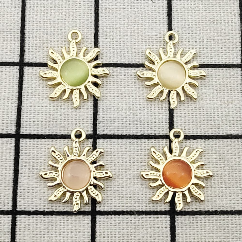 Gold Sun Charms for DIY Jewelry Making - 10/16pcs Bulk Pack