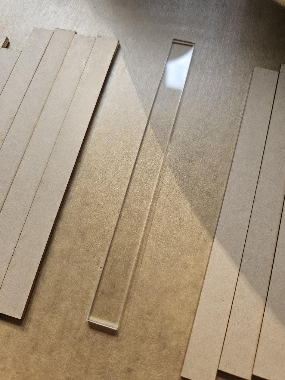 Clear Acrylic Long Rectangle Sublimation Blank for Crafting & Laser Engraving Clear Acrylic Long Rectangle Sublimation Blank for Crafting & Laser Engraving
