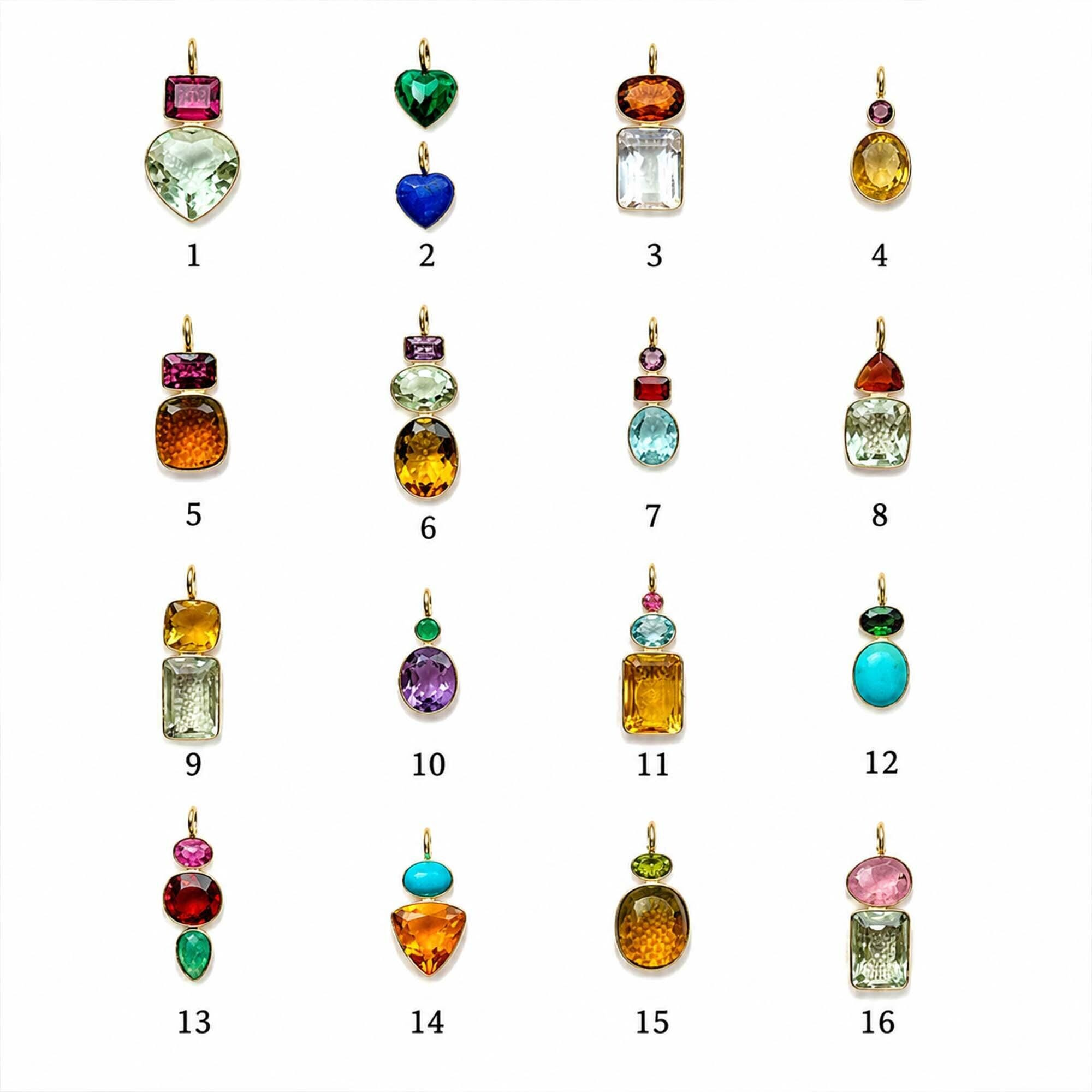 Colorful Crystal Gemstone Jewelry Making Charms 1 - MeasureMason Colorful Crystal Gemstone Jewelry Making Charms 1