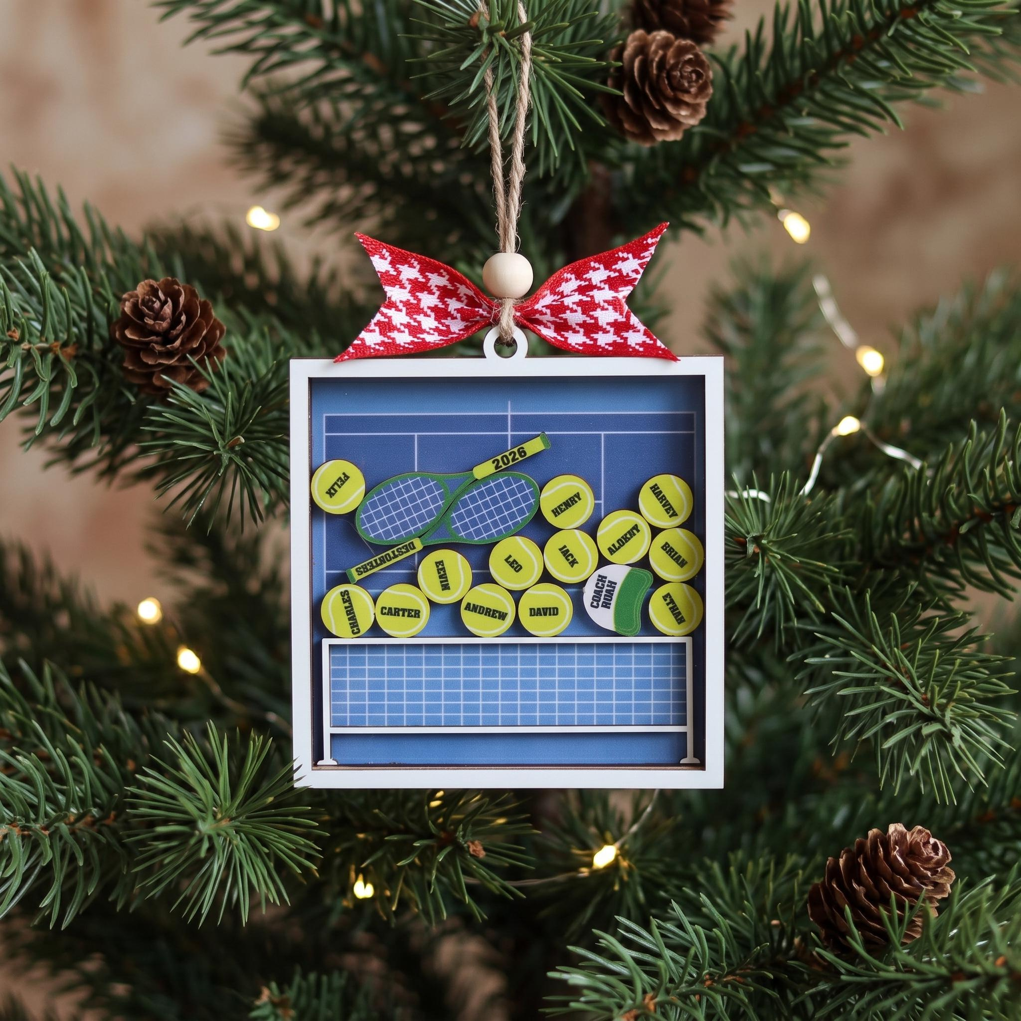 Personalized Tennis Shaker Ornament - Custom Team Christmas Gift with 4-Layer UV Print 2 - MeasureMason Personalized Tennis Shaker Ornament - Custom Team Christmas Gift with 4-Layer UV Print 2