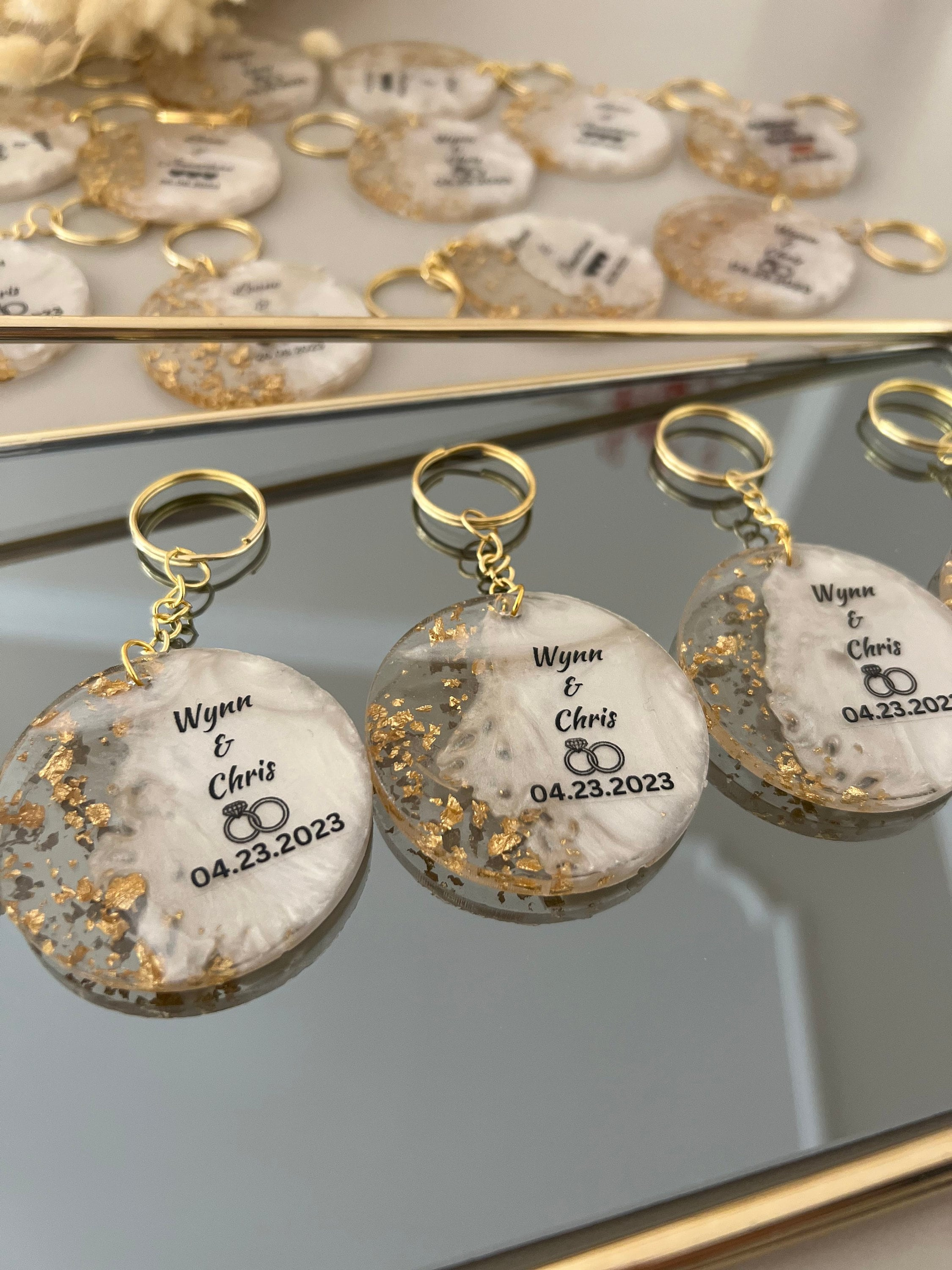 Personalized Wedding Favor Keychains - Custom Bridal Shower Gifts in Bulk 1 - MeasureMason Personalized Wedding Favor Keychains - Custom Bridal Shower Gifts in Bulk 1