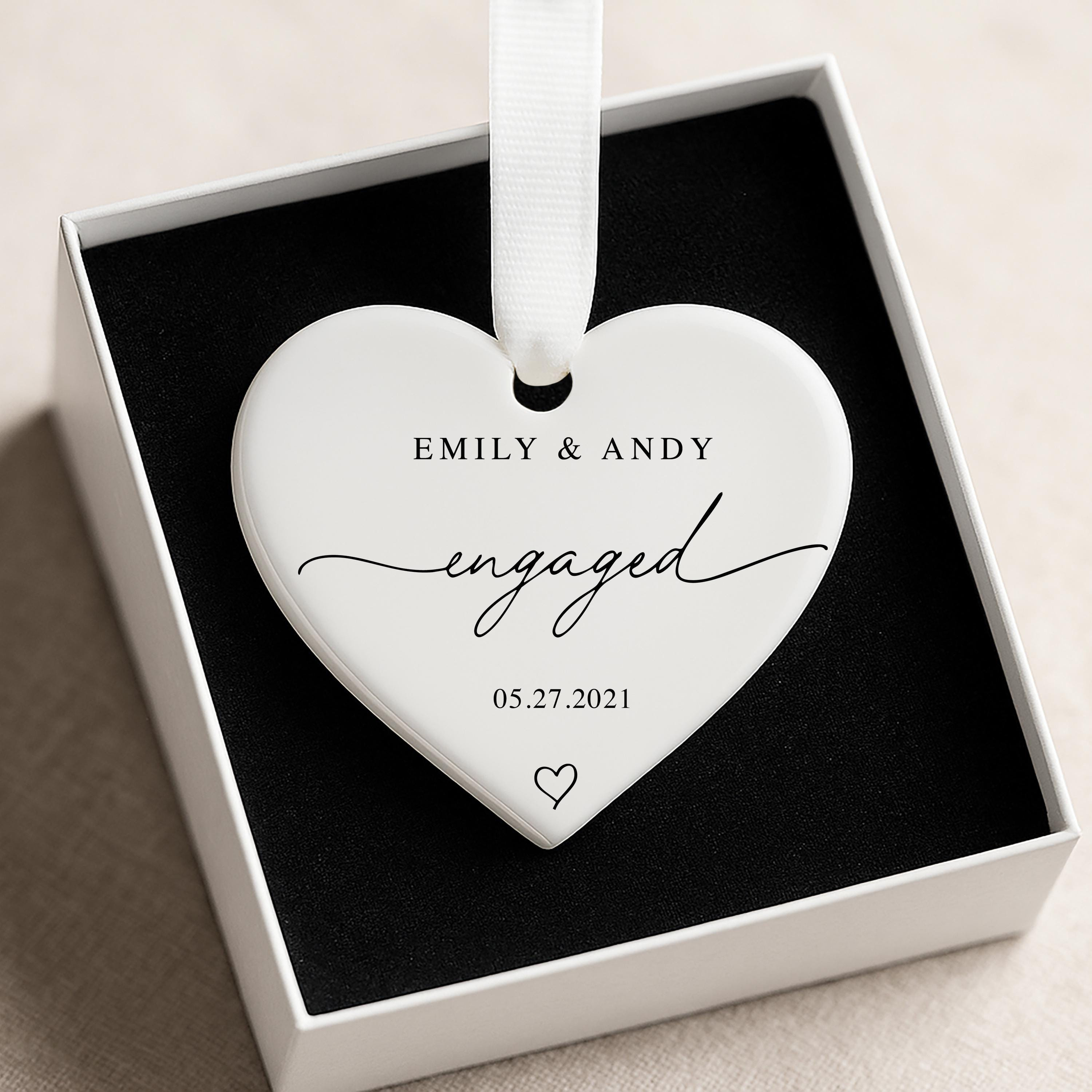 Personalized Engagement Ornament 2026 - Custom Names & Date Keepsake for Christmas