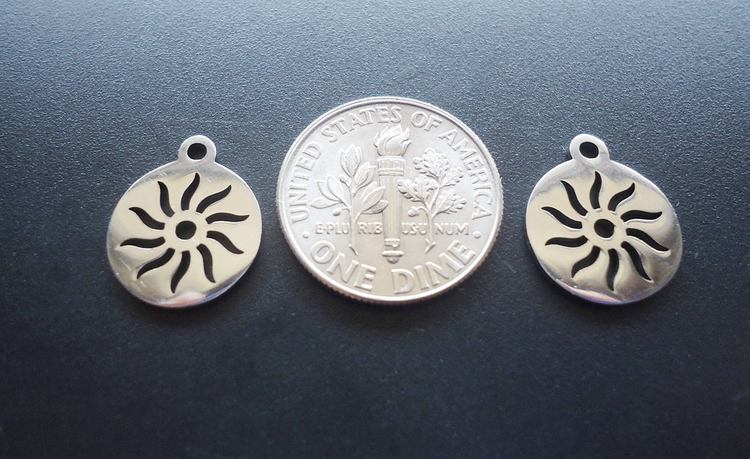 Small Stainless Steel Sun Rays Charms 14mm x 12mm Laser Cut Hypoallergenic Silver Earring Set of 10 1 - MeasureMason Small Stainless Steel Sun Rays Charms 14mm x 12mm Laser Cut Hypoallergenic Silver Earring Set of 10 1