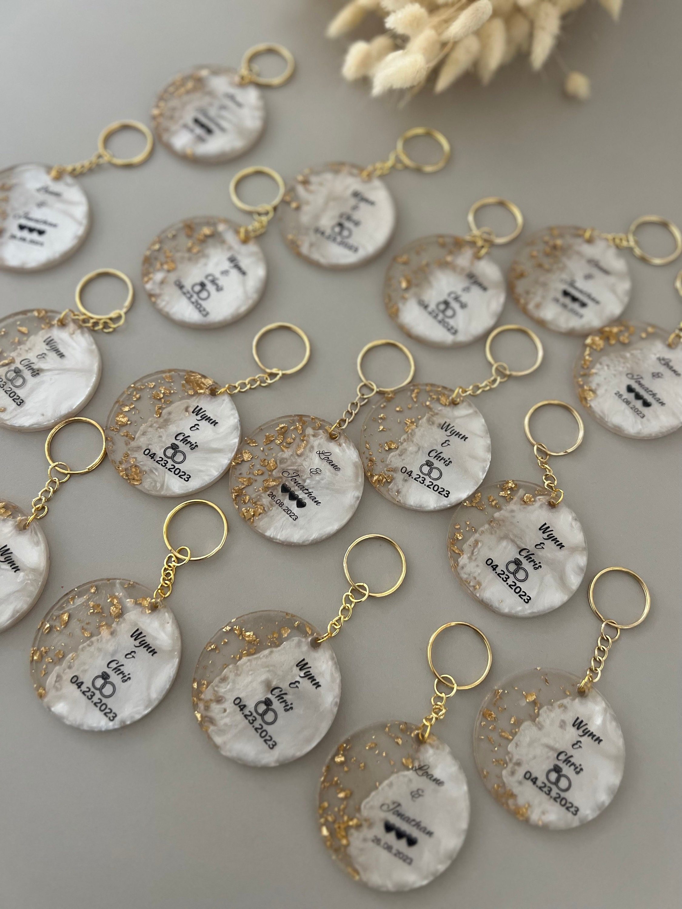 Personalized Wedding Favor Keychains - Custom Bridal Shower Gifts in Bulk 2 - MeasureMason Personalized Wedding Favor Keychains - Custom Bridal Shower Gifts in Bulk 2
