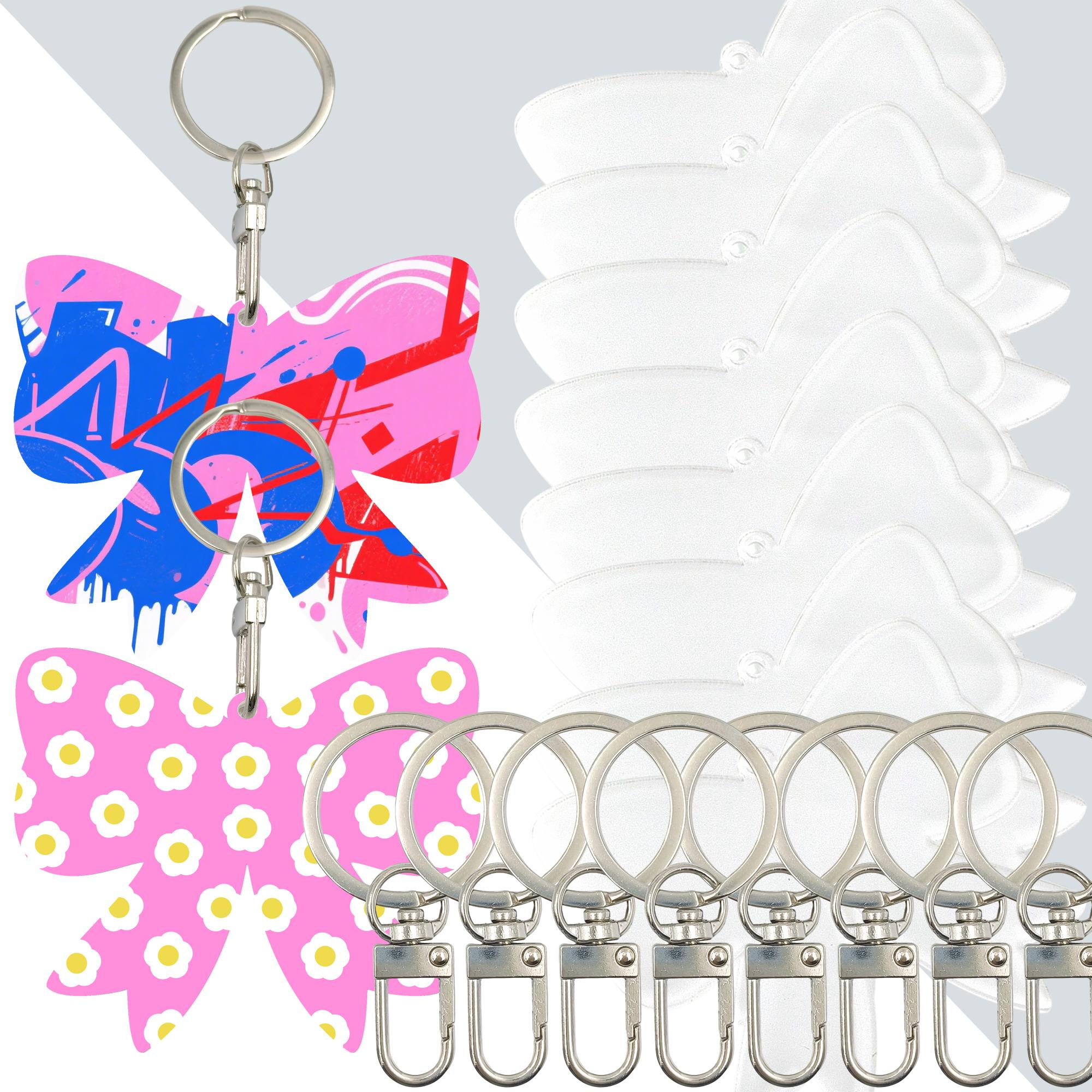 Bow-Shaped Crystal Clear Acrylic Sublimation Keychain Blank for DIY Customization Bow-Shaped Crystal Clear Acrylic Sublimation Keychain Blank for DIY Customization