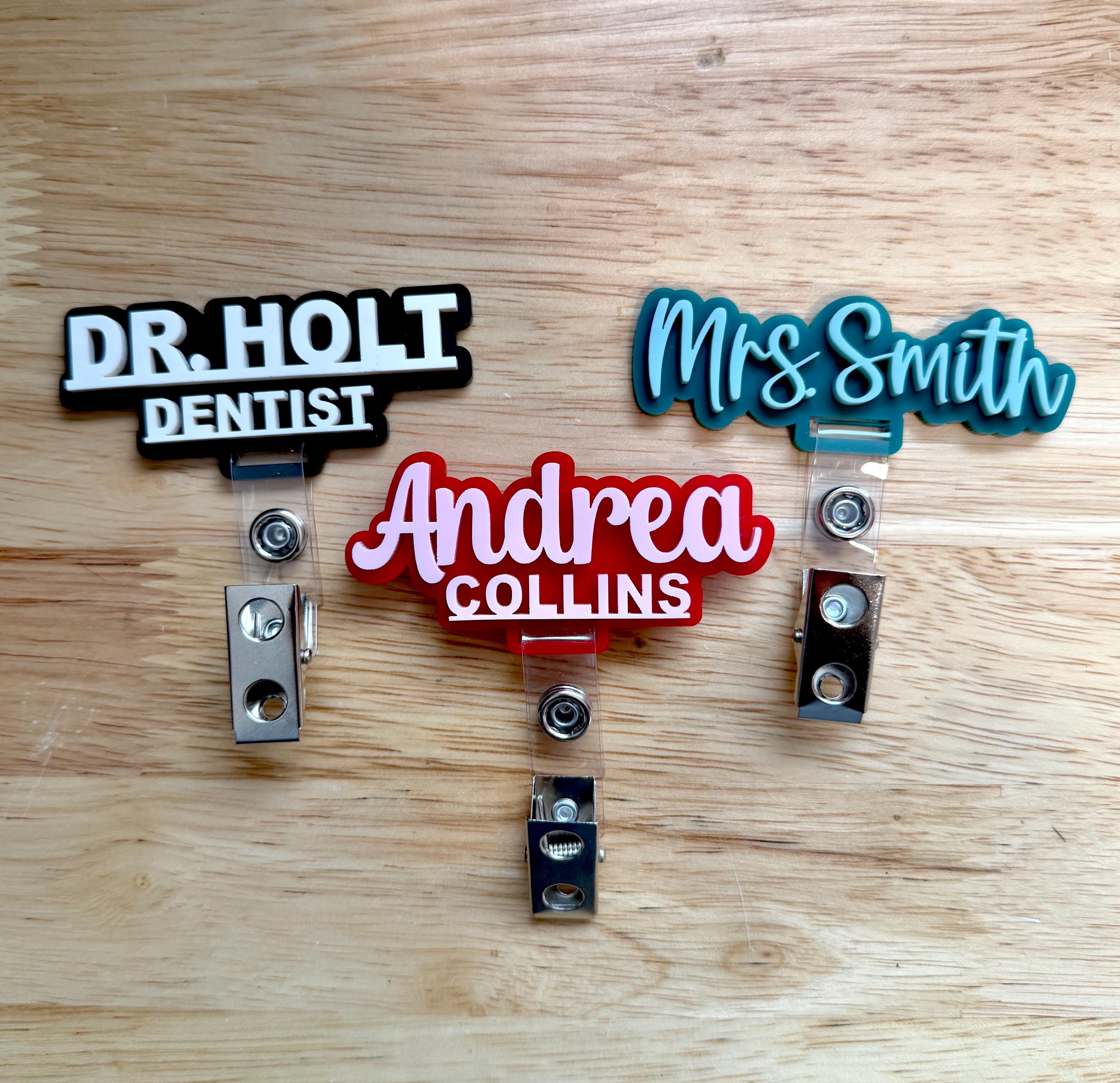 Custom Acrylic Magnetic Name Tag with Badge Clip, Personalized ID Holder, Company Christmas Gift Custom Acrylic Magnetic Name Tag with Badge Clip, Personalized ID Holder, Company Christmas Gift