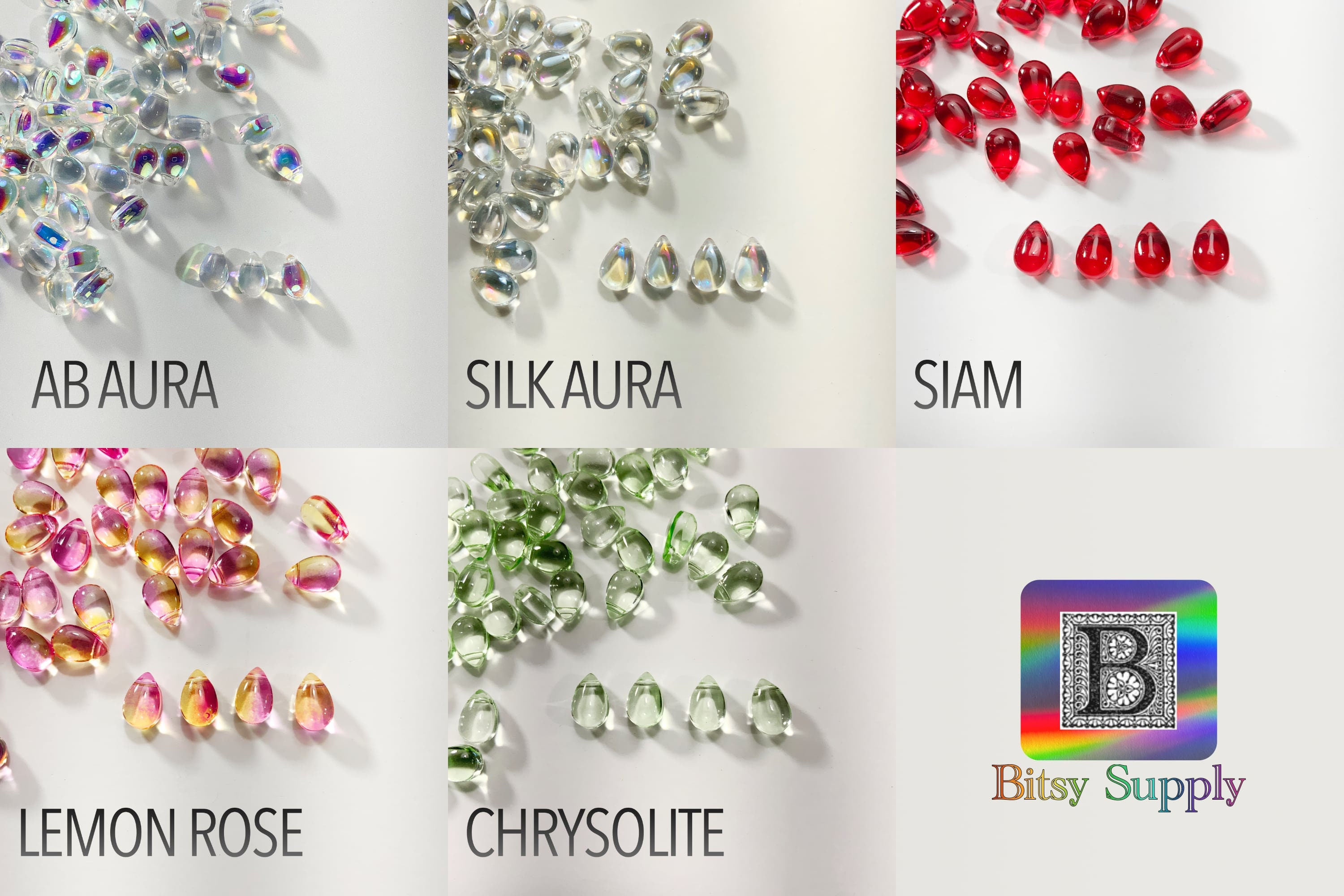 9x6mm Smooth Glass Teardrop Beads 50pcs - 12 Colors AB Coated Drops for Suncatchers, Polymer Clay Jewelry BG93 2 - MeasureMason 9x6mm Smooth Glass Teardrop Beads 50pcs - 12 Colors AB Coated Drops for Suncatchers, Polymer Clay Jewelry BG93 2