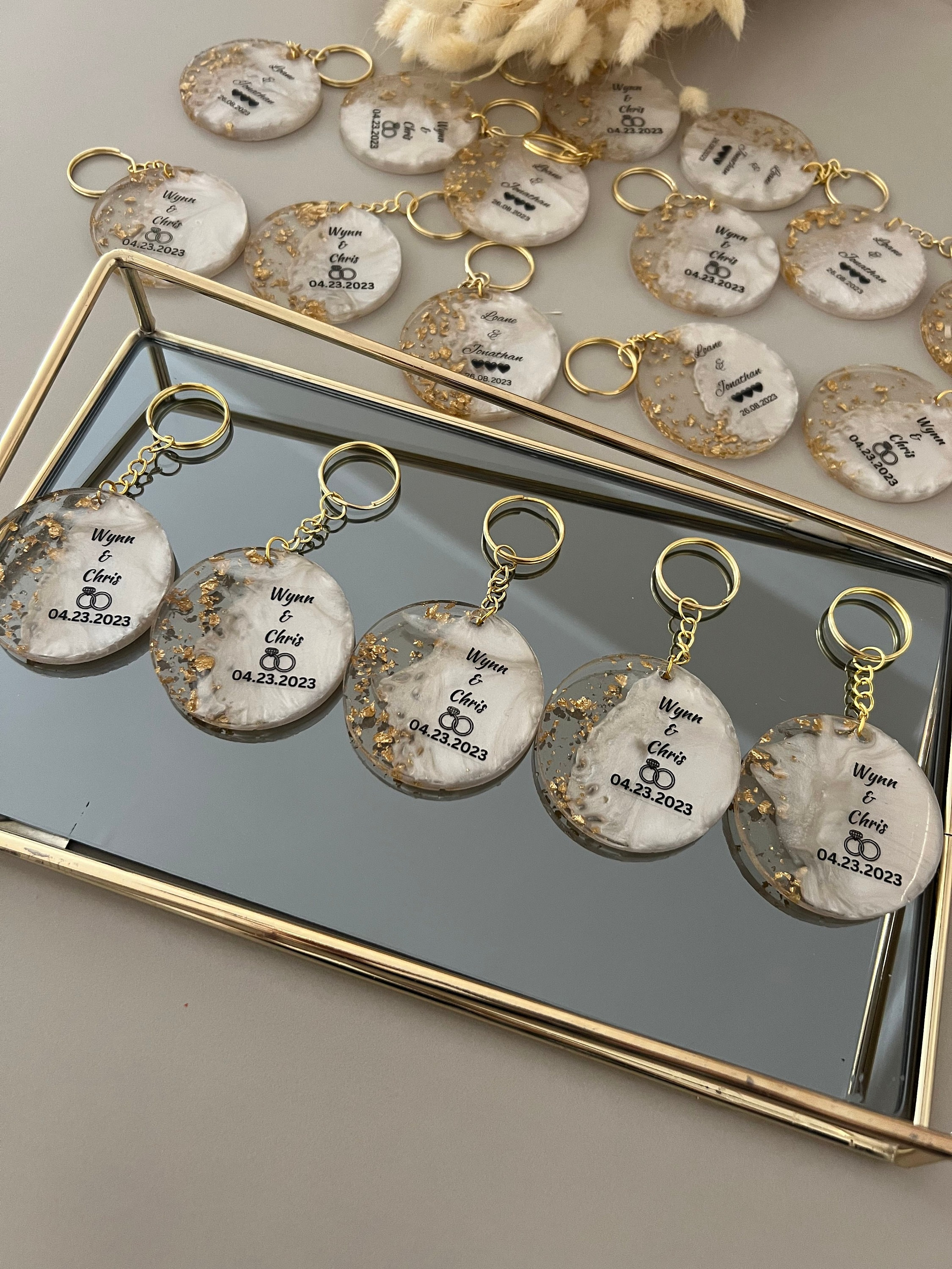 Personalized Wedding Favor Keychains - Custom Bridal Shower Gifts in Bulk 3 - MeasureMason Personalized Wedding Favor Keychains - Custom Bridal Shower Gifts in Bulk 3