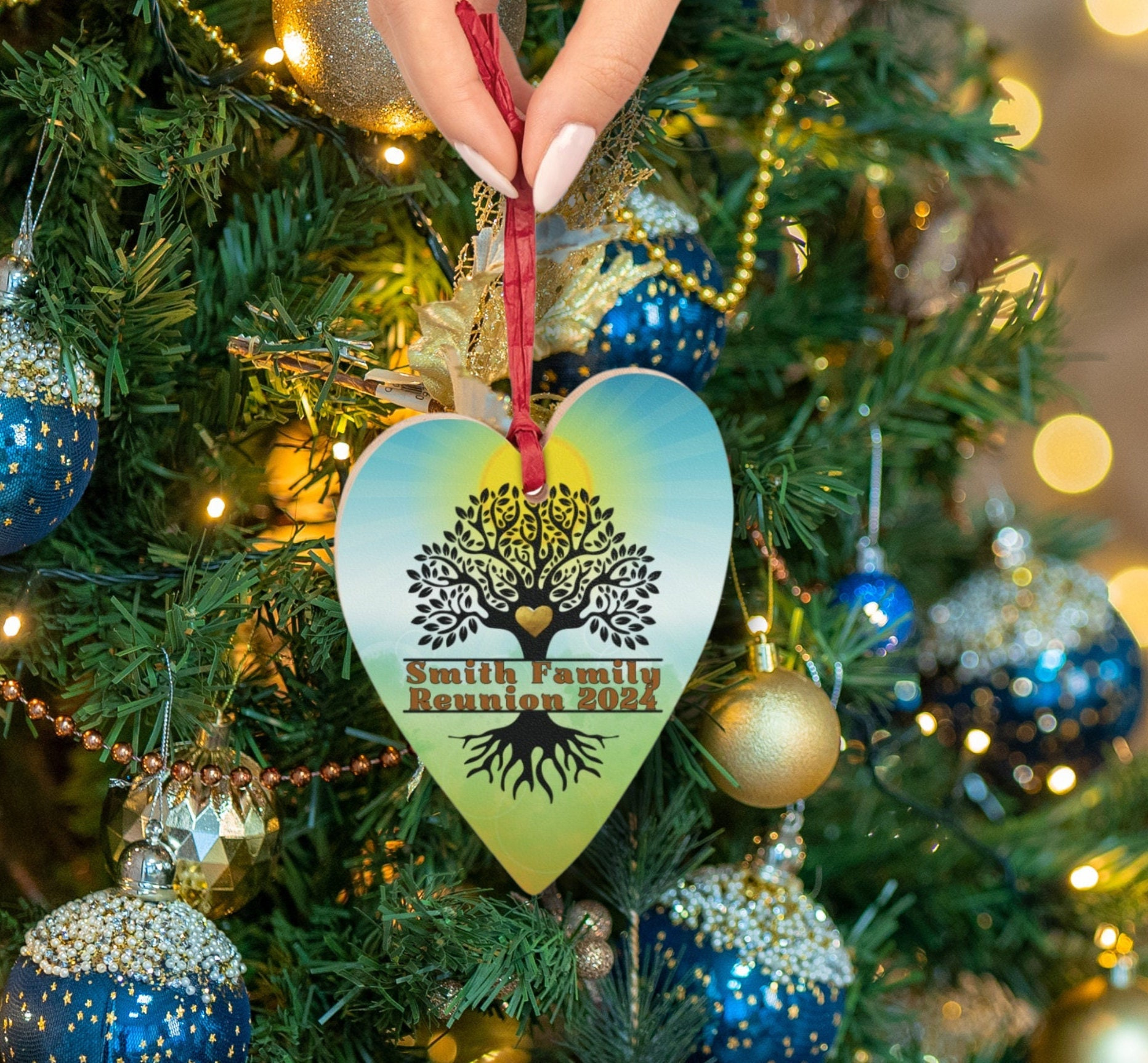 Personalized Family Reunion Ornament with Custom Name and Date 1 - MeasureMason Personalized Family Reunion Ornament with Custom Name and Date 1