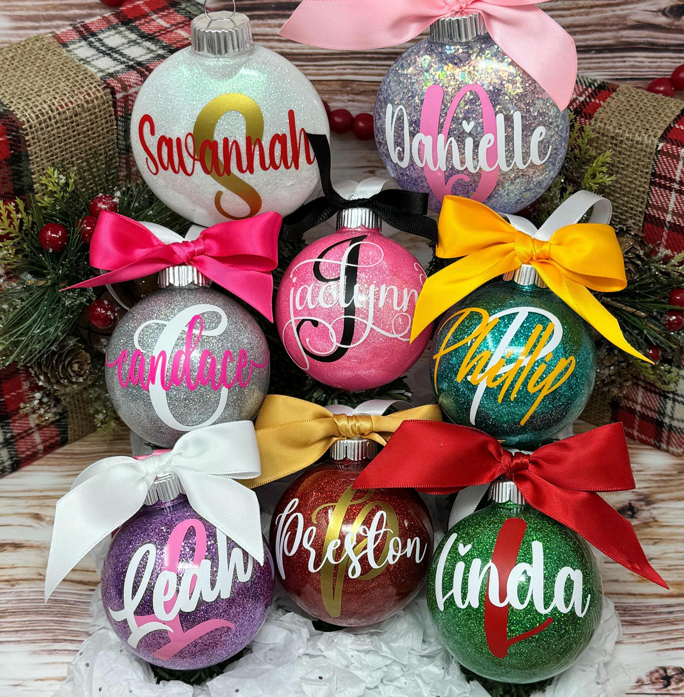 Personalized Christmas Tree Ornament - Custom Name, Font & Color Options Personalized Christmas Tree Ornament - Custom Name, Font & Color Options