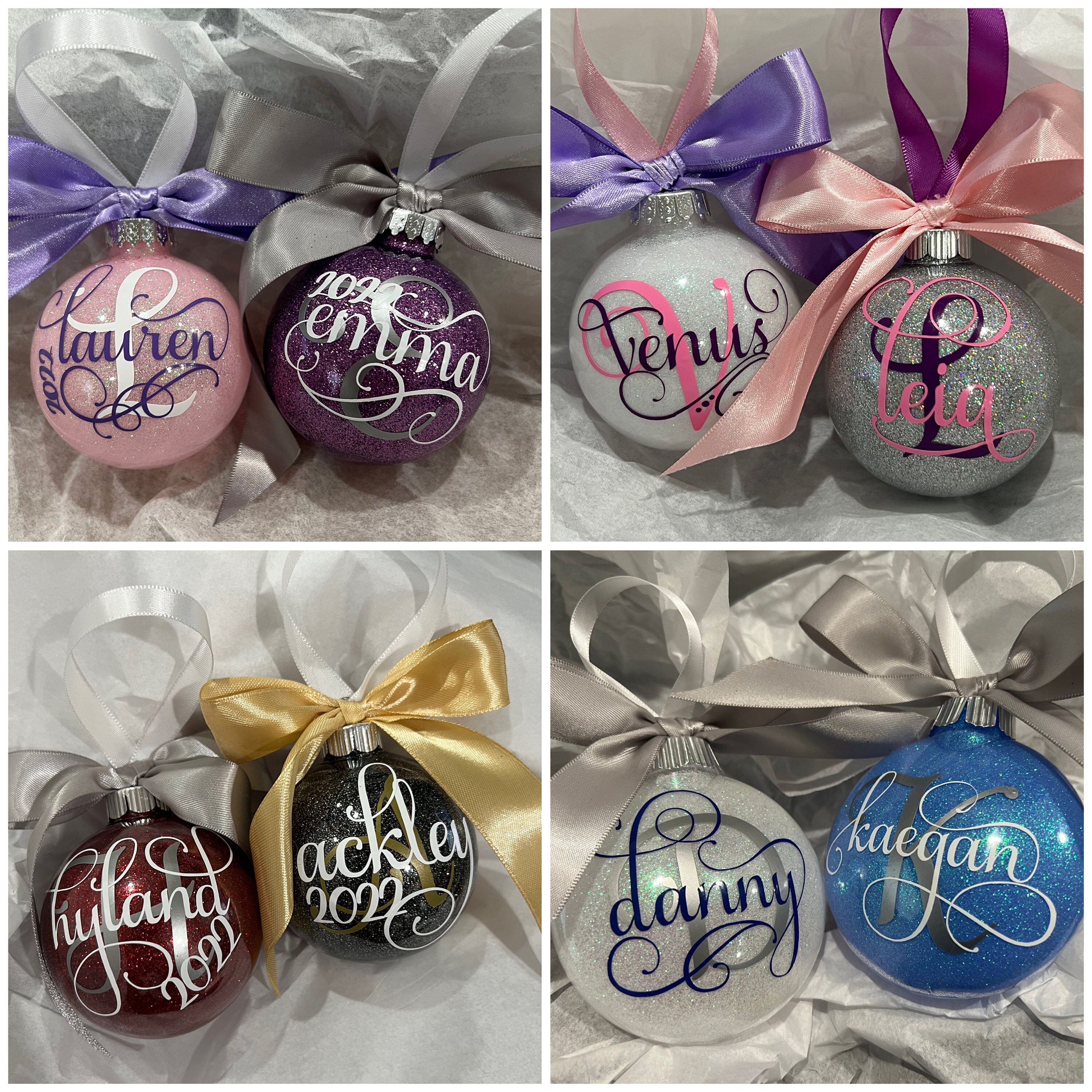 Personalized Christmas Tree Ornament - Custom Name, Font & Color Options 2 - MeasureMason Personalized Christmas Tree Ornament - Custom Name, Font & Color Options 2