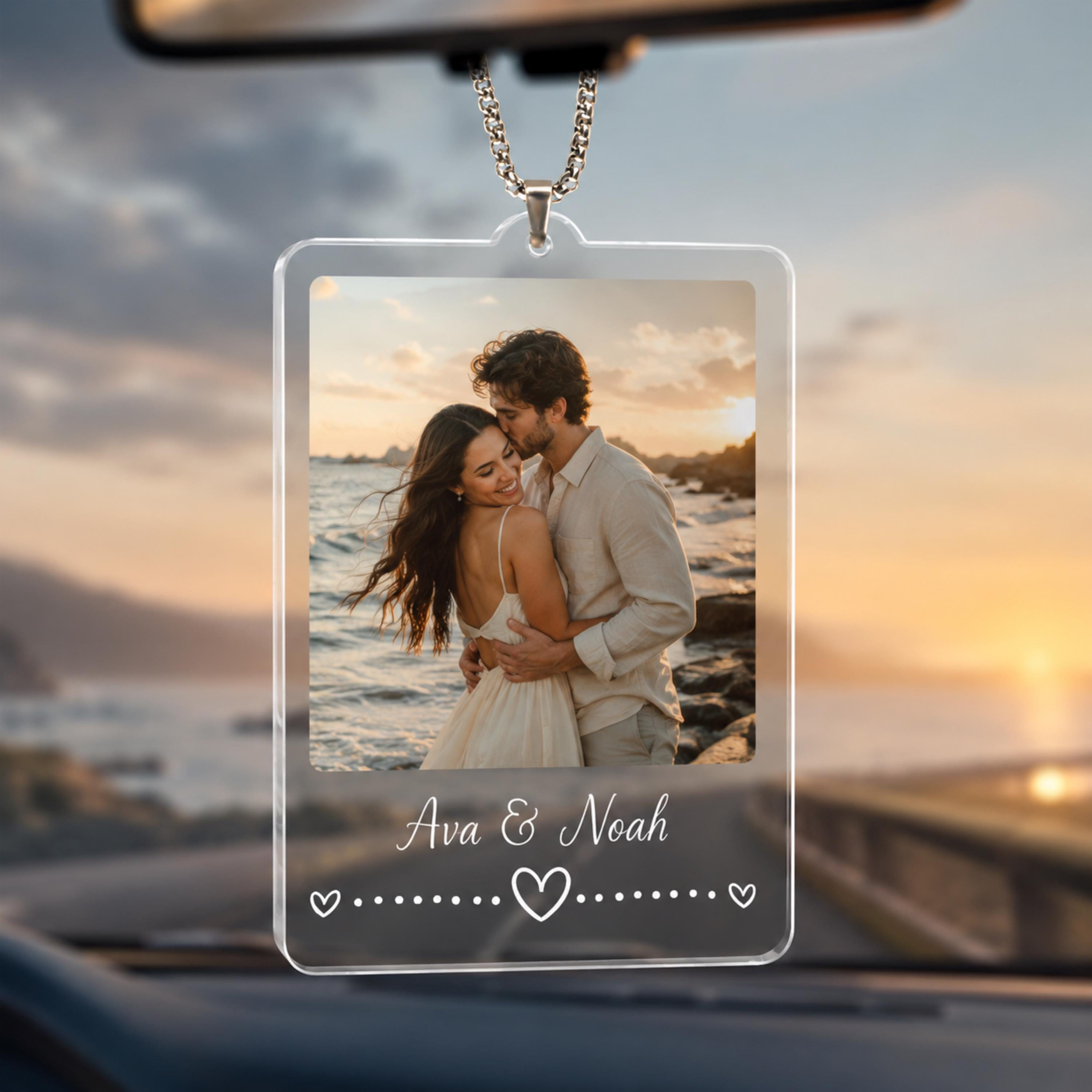 Personalized Heart Photo Car Charm, Custom Rearview Mirror Ornament, Memorial Picture Keepsake Gift for Loved Ones 4 - MeasureMason Personalized Heart Photo Car Charm, Custom Rearview Mirror Ornament, Memorial Picture Keepsake Gift for Loved Ones 4