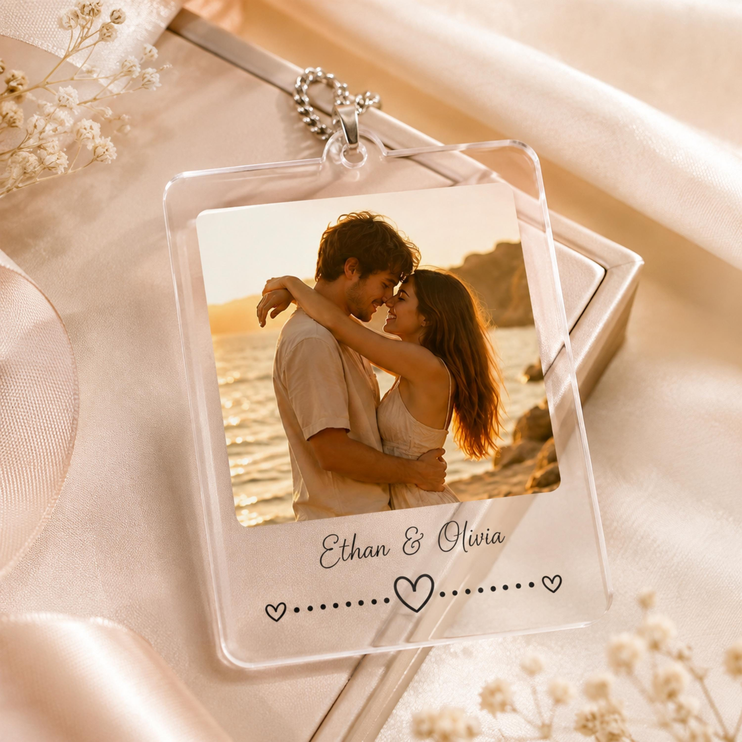 Personalized Heart Photo Car Charm, Custom Rearview Mirror Ornament, Memorial Picture Keepsake Gift for Loved Ones 1 - MeasureMason Personalized Heart Photo Car Charm, Custom Rearview Mirror Ornament, Memorial Picture Keepsake Gift for Loved Ones 1