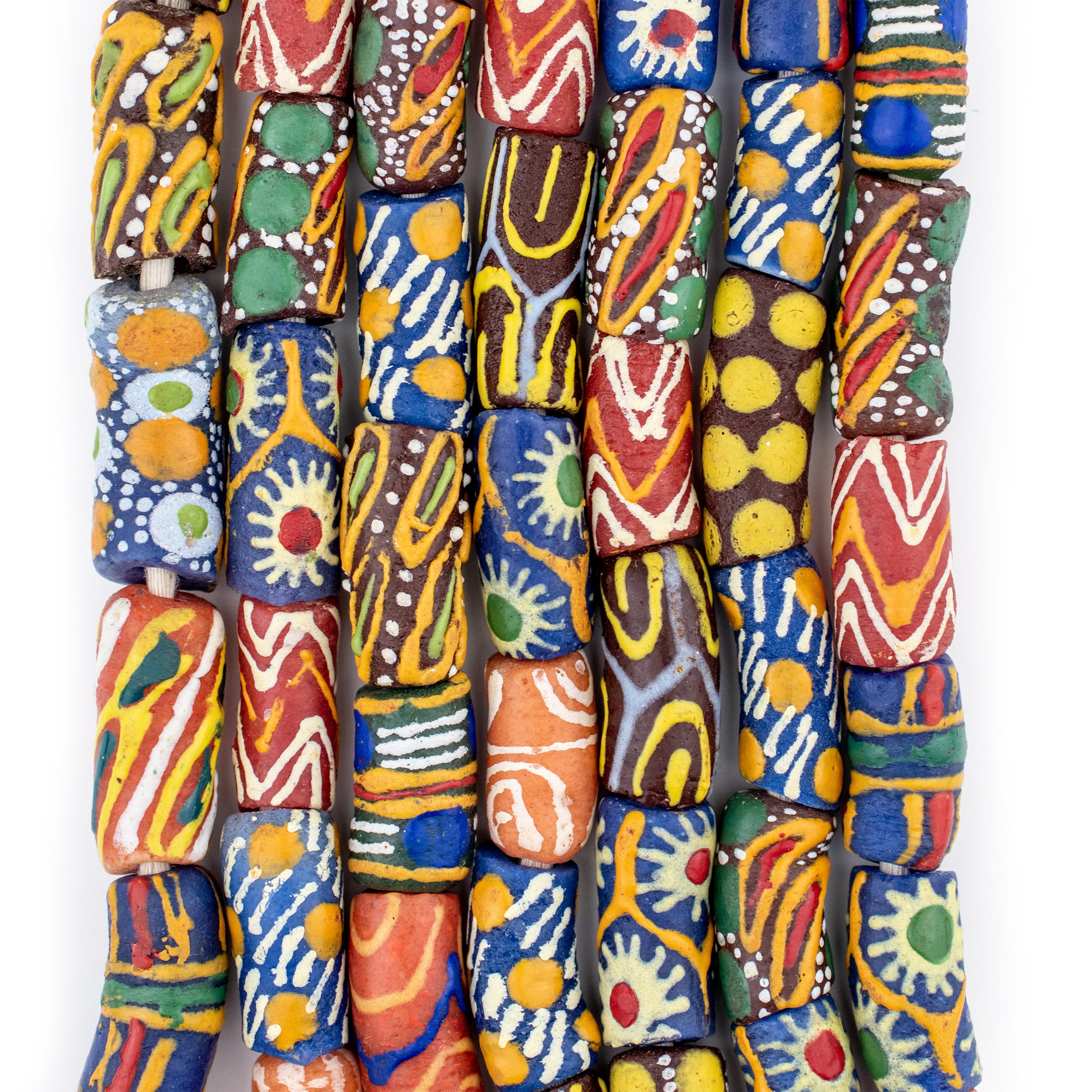 24 Ghana Glass Beads Medley - Krobo Beads - Powder Glass African Beads - Made in Ghana (KRB-ELB-MIX-292) 4 - MeasureMason 24 Ghana Glass Beads Medley - Krobo Beads - Powder Glass African Beads - Made in Ghana (KRB-ELB-MIX-292) 4