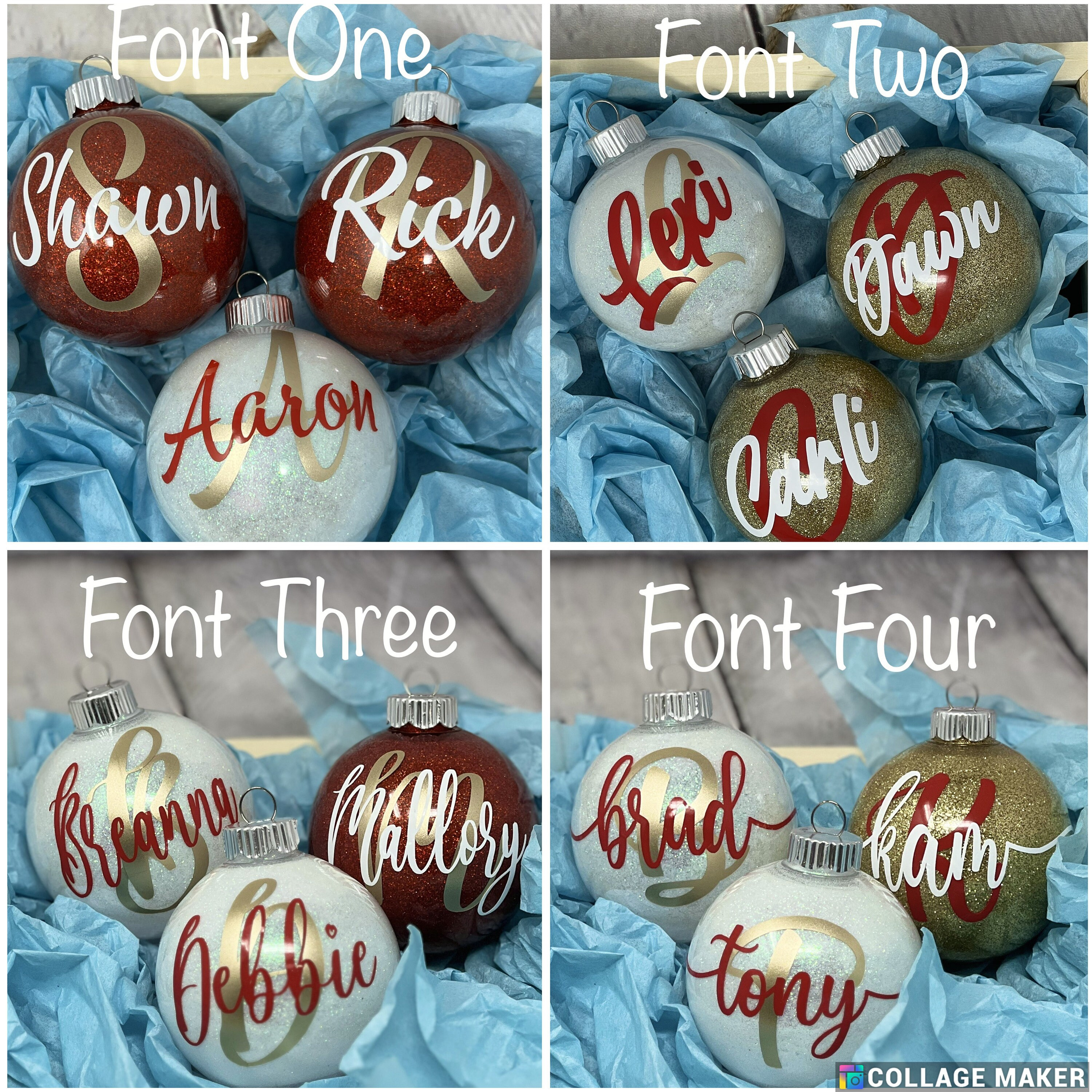 Personalized Christmas Tree Ornament - Custom Name, Font & Color Options 3 - MeasureMason Personalized Christmas Tree Ornament - Custom Name, Font & Color Options 3